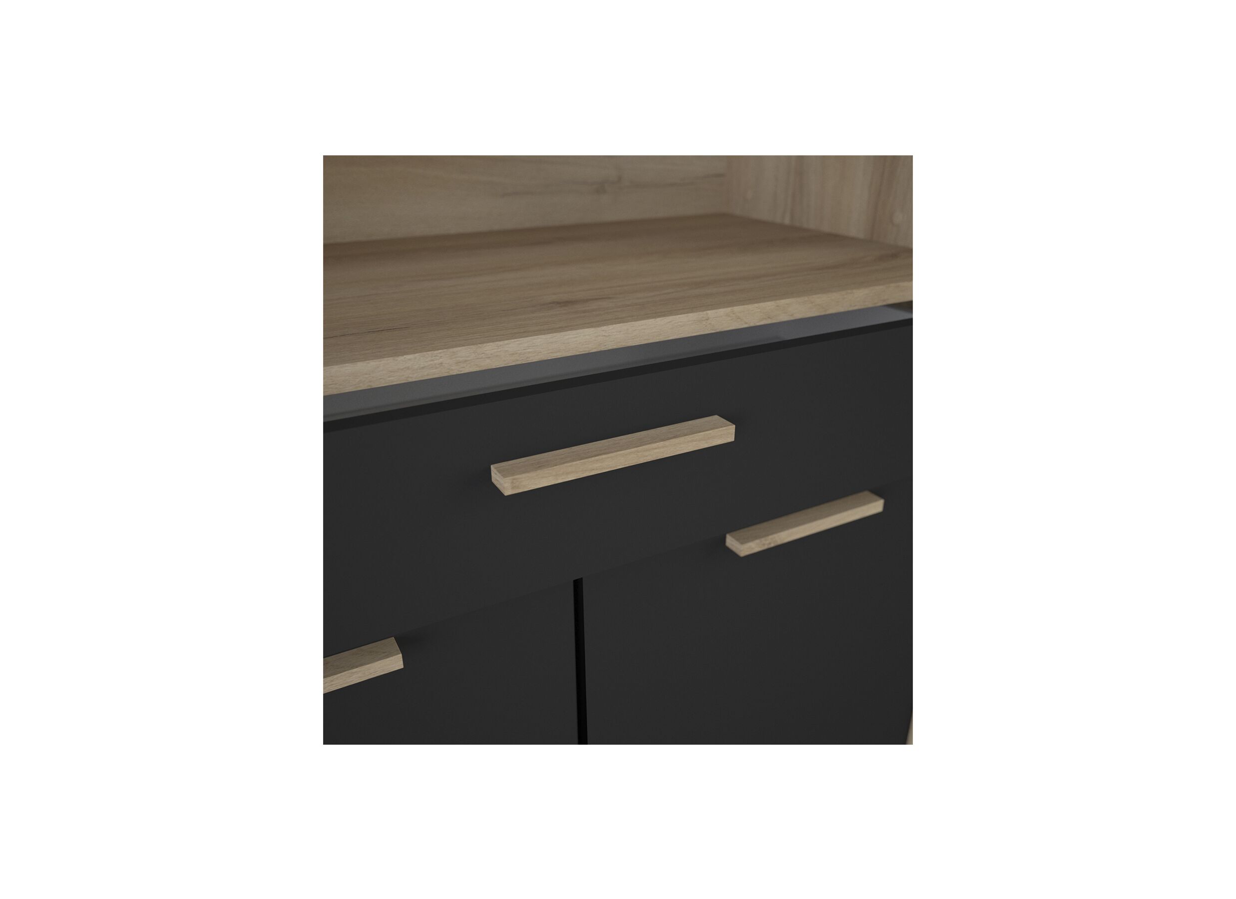 Buffetkast Dolce 84cm - melamine - beige/bruin