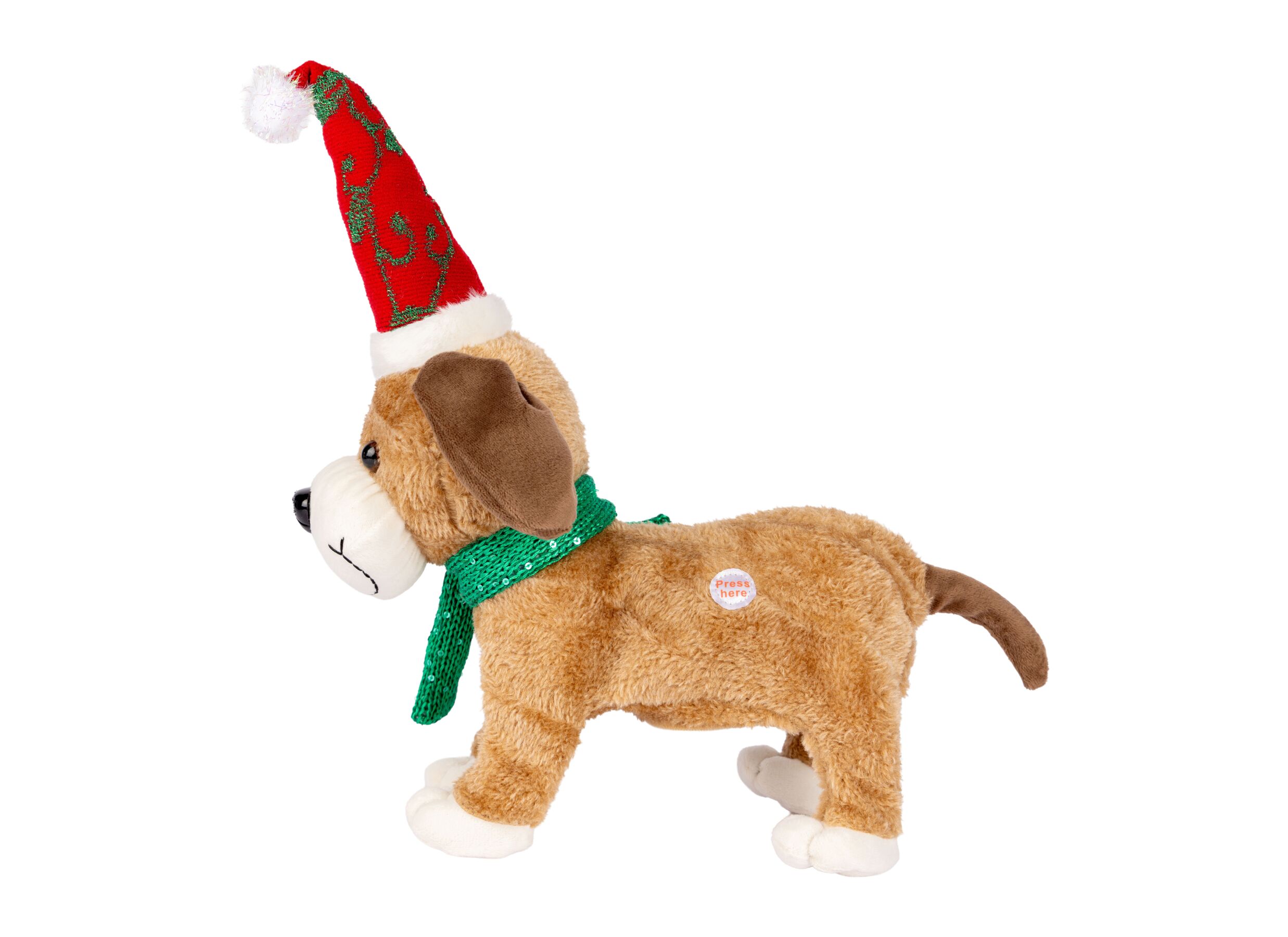 Kerstdecoratie Hond 17 - Décoration de Noël Chien 17,8x33x39,5cm - tissu - multicolor