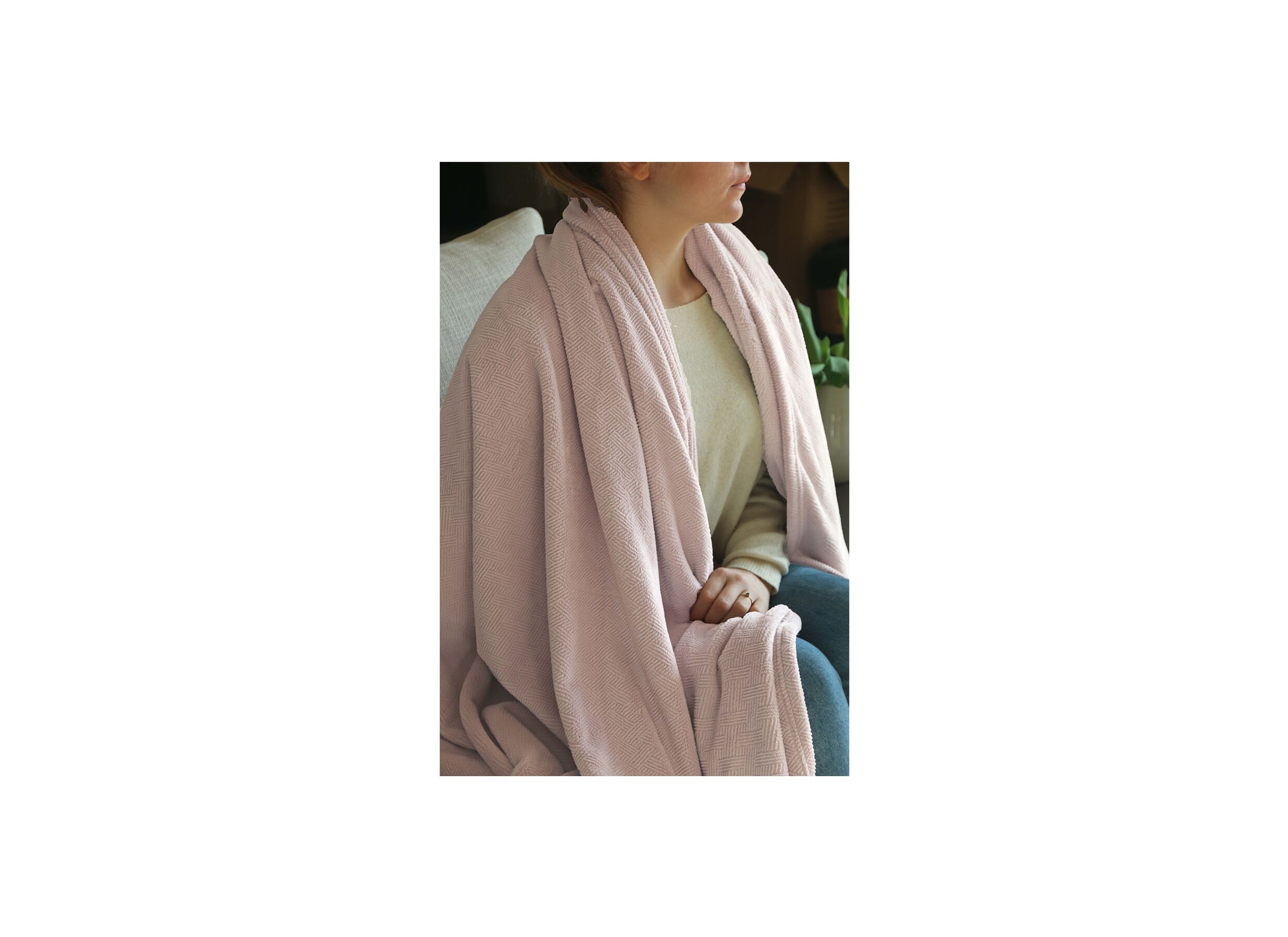 Plaid Anvers 150x200cm microfibre vieux rose - Plaid Antwerpen 150x200cm microfibre vieux rose