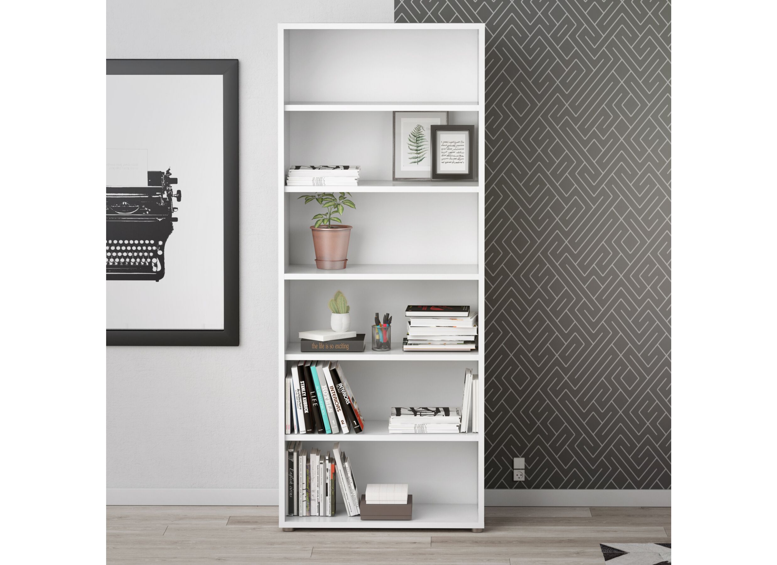 Étagère Prima 89x40x222cm - mélamine - blanc