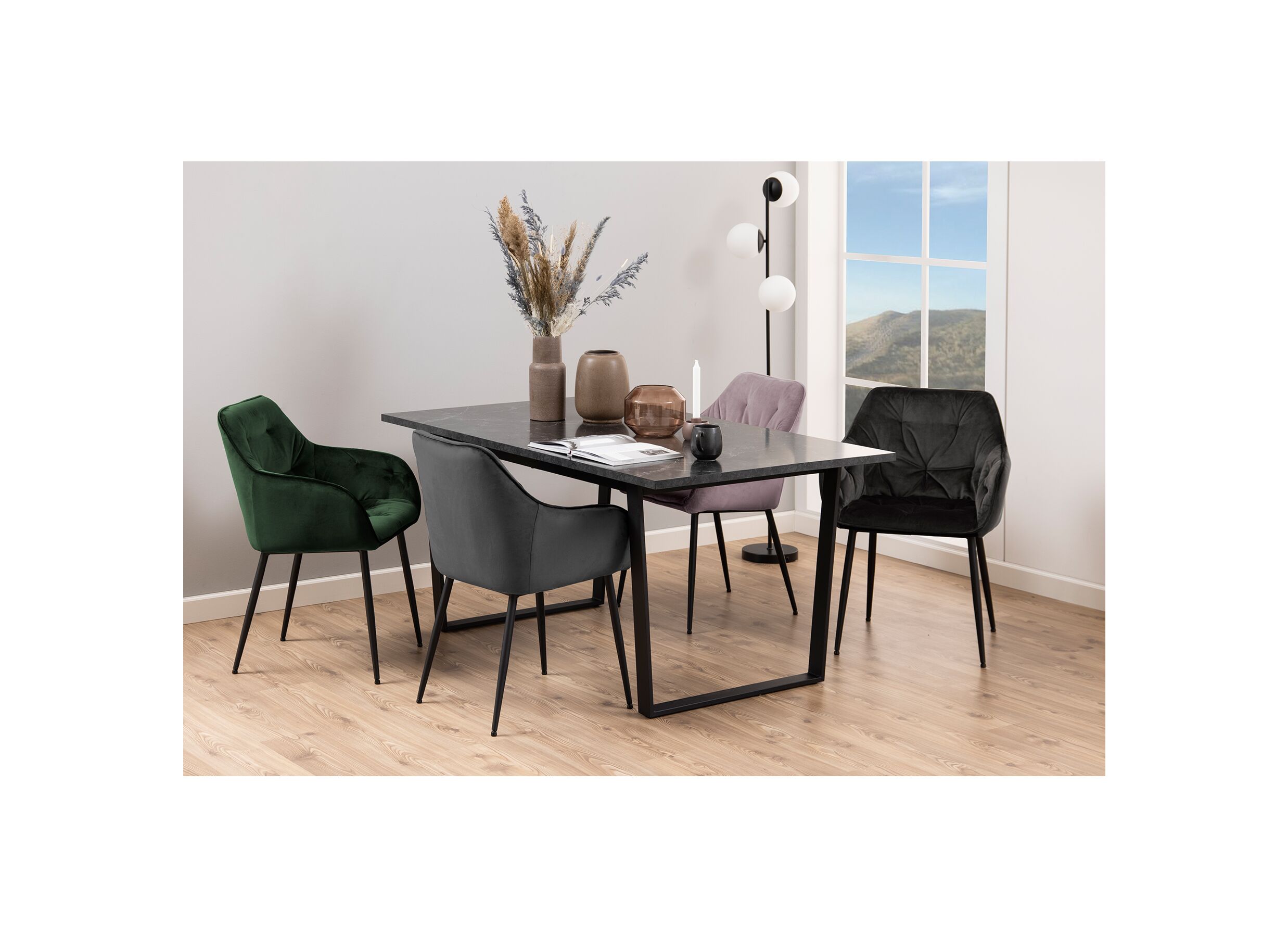 Tafel 160x90cm - gepoederlakt staal - matzwart