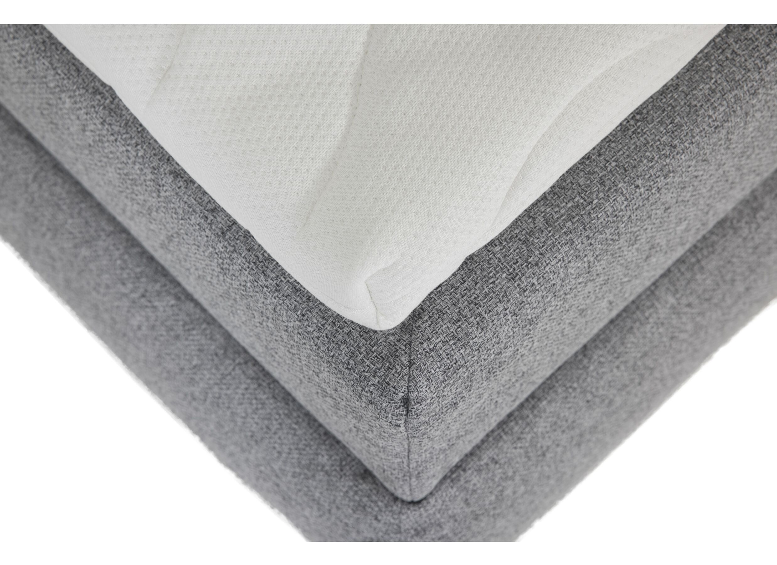 Lit box Atlantis 180x200cm avec rangement tissu gris