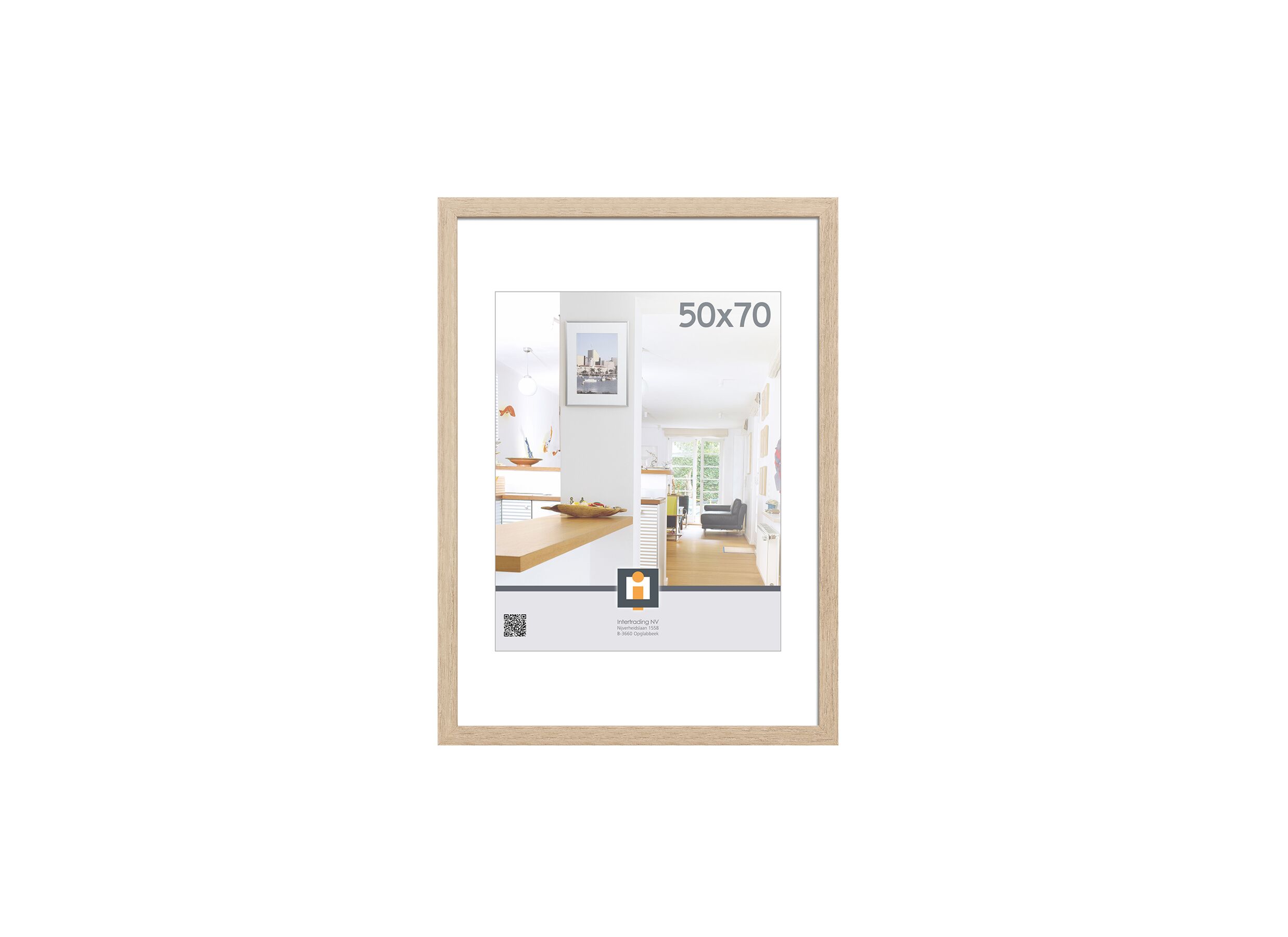 Fotokader Livorno 70x50cm - hout & glas - grijs