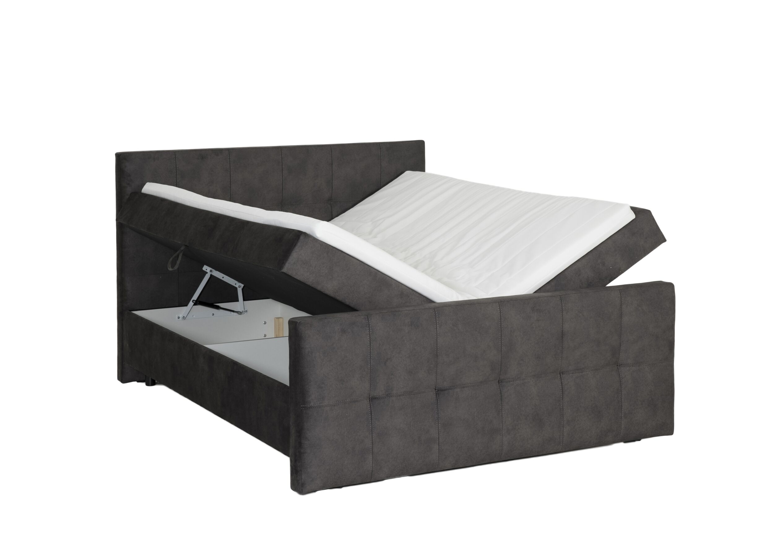 Aperçu - Lit box Valetta 180x200cm avec rangement tissu espresso