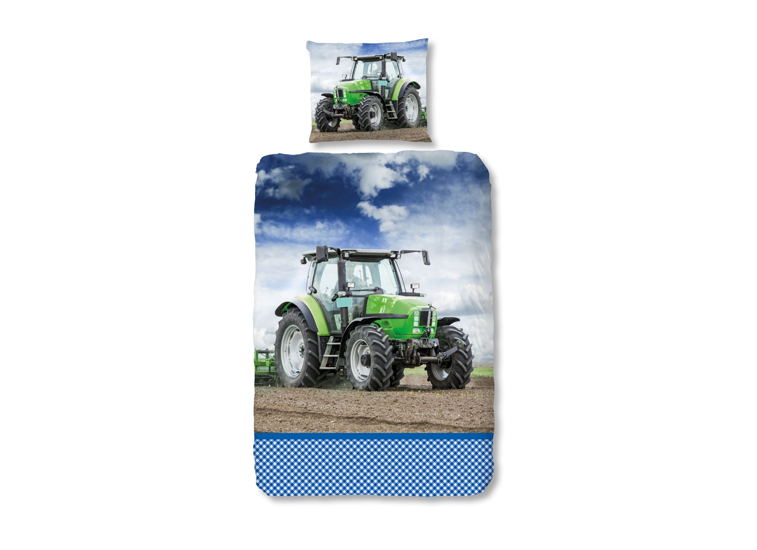 Hoofdfoto - Dekbedovertrek Strong Green 140x220cm flanel