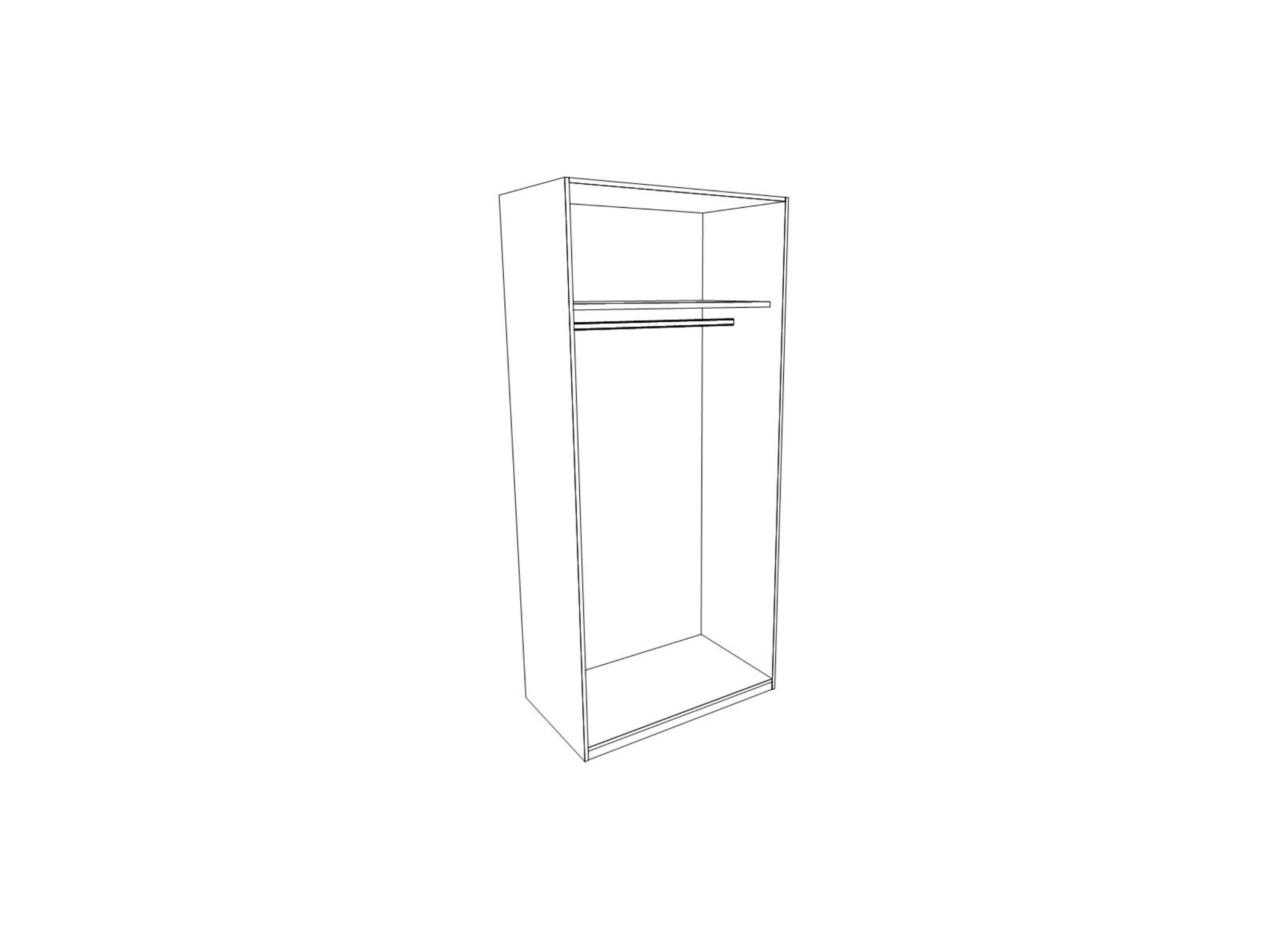 Garde-robe Butte 91cm - décor - chêne artisanal/gris