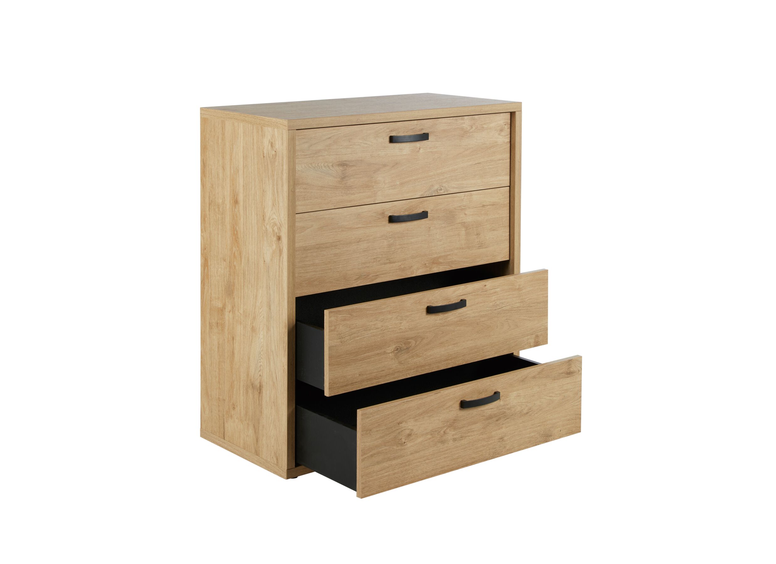 Commode Clara 90x45x101cm - mélamine - golden oak