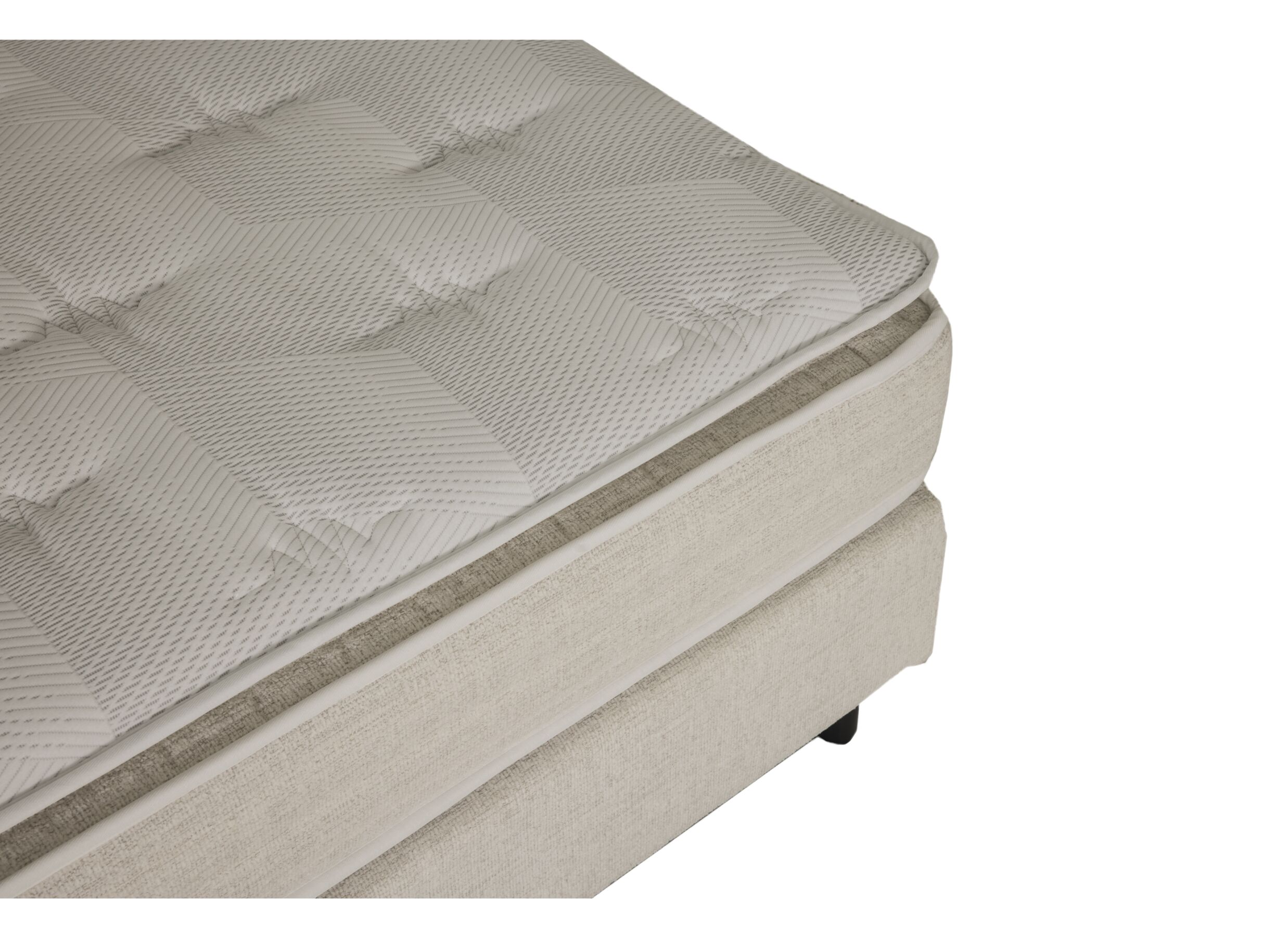 Detailfoto - Boxspring Kingstyle 140x200cm - stof - beige met opbergruimte