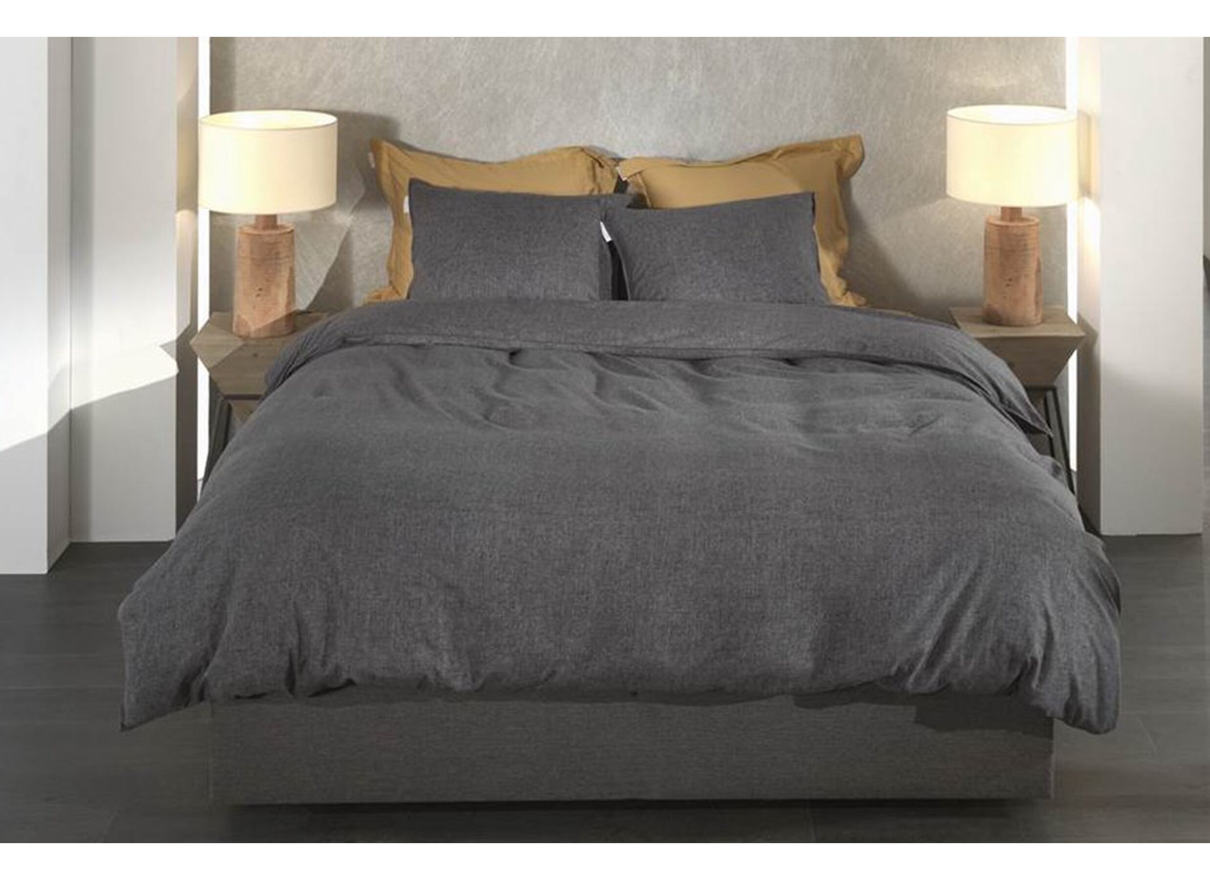 Foto ambiance - Housse de couette Franela 240x220cm - flanelle - anthracite