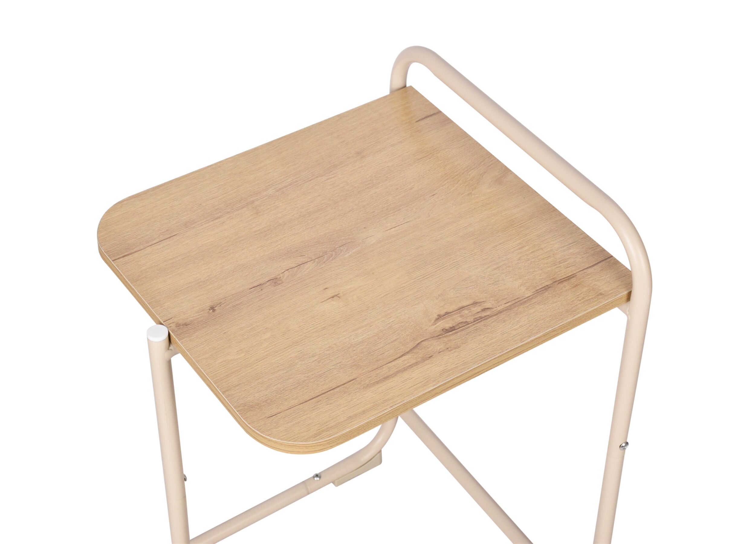 Detailfoto - Bijzettafel Dunst 35x35x56cm - metaal & MDF - beige