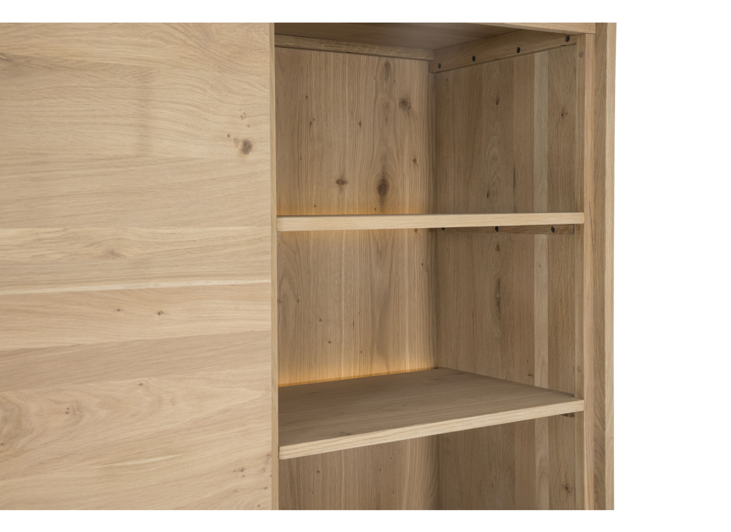 Armoire Nomade 120x45x200cm - chêne massif & placage & décor - naturel