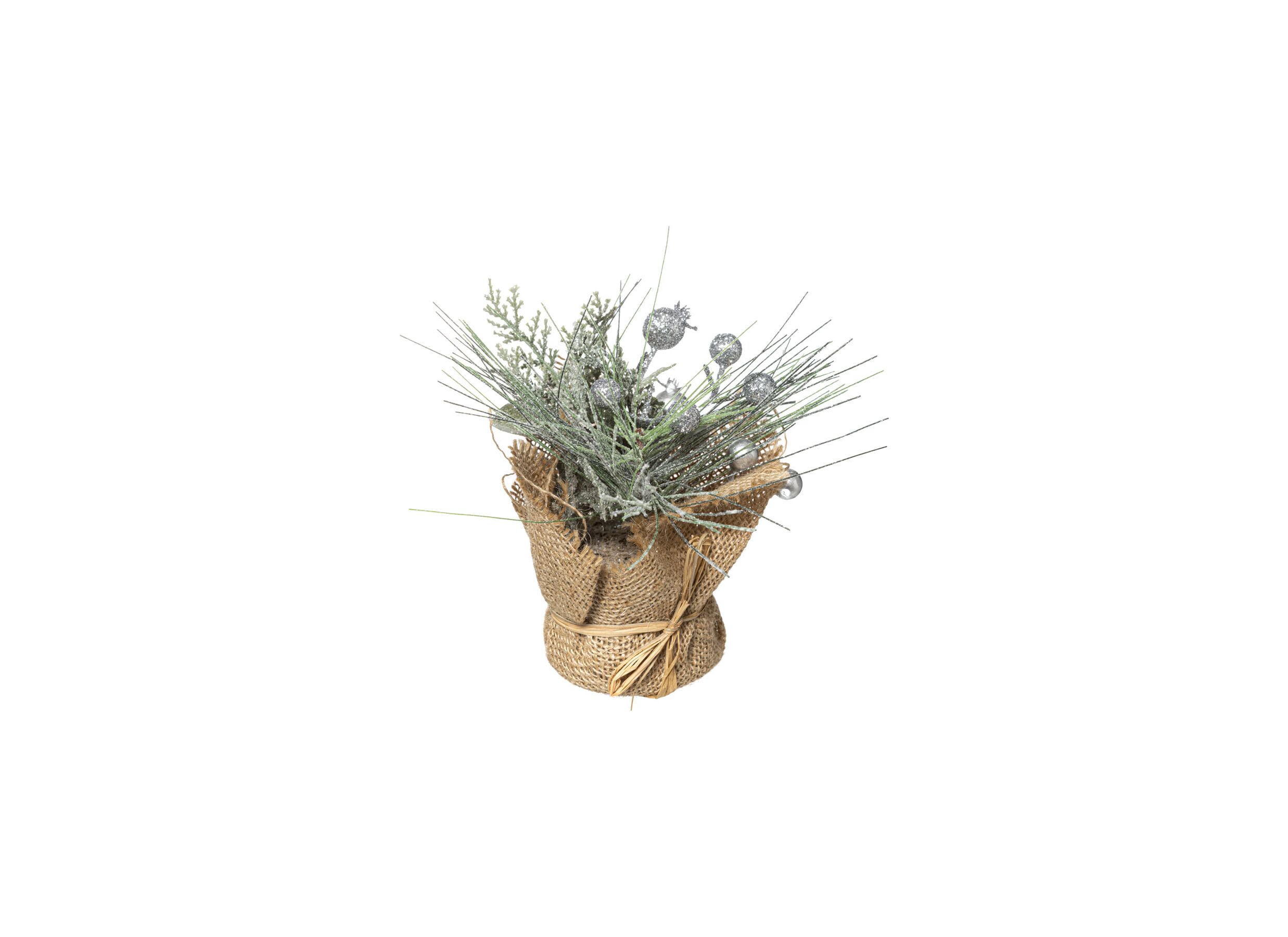 Kerststukje met Jute H16cm - Petit Saping avec Jute H16cm