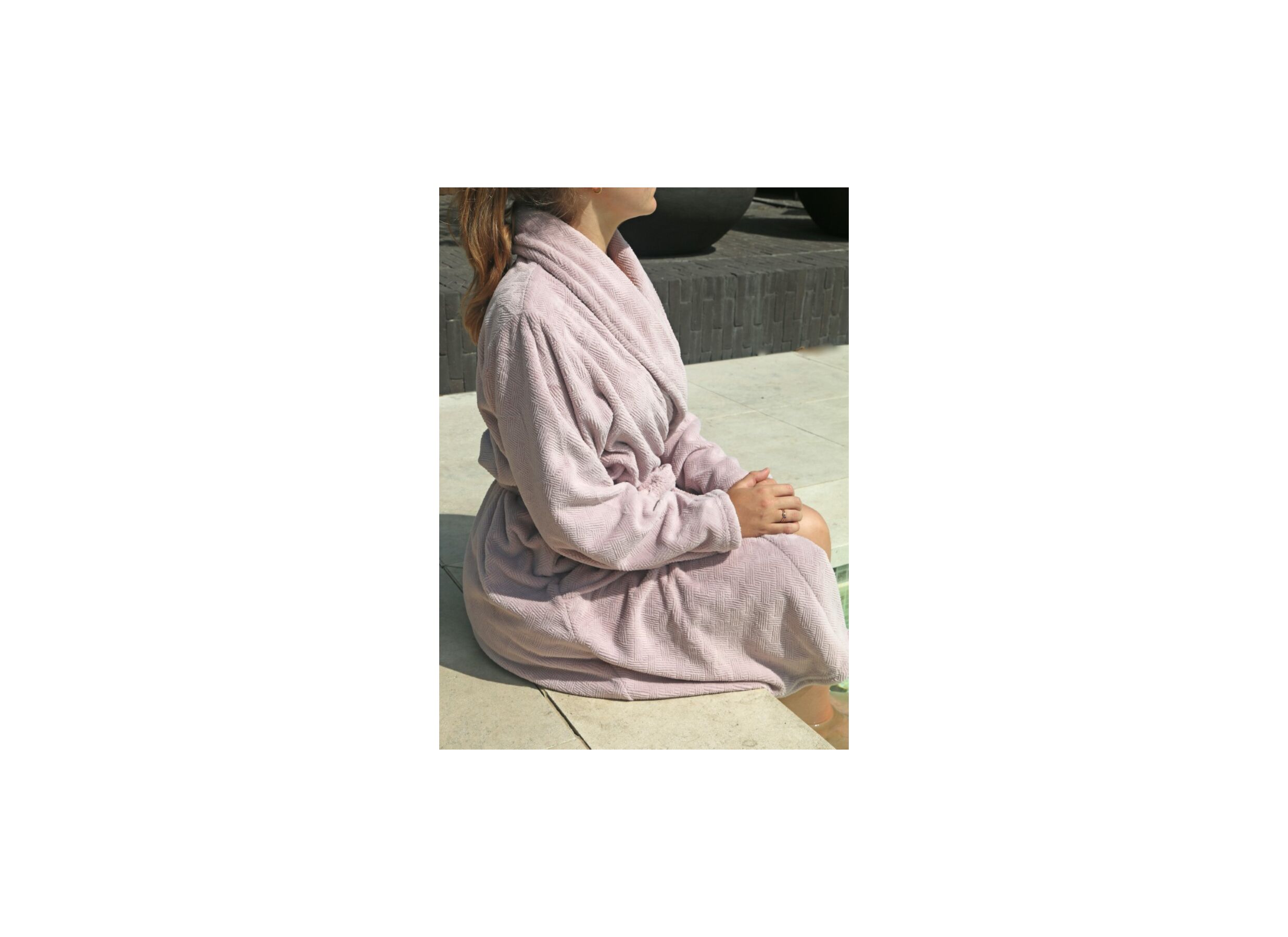 Foto ambiance - Peignoir Antwerpen M/L microfibre vieux rose