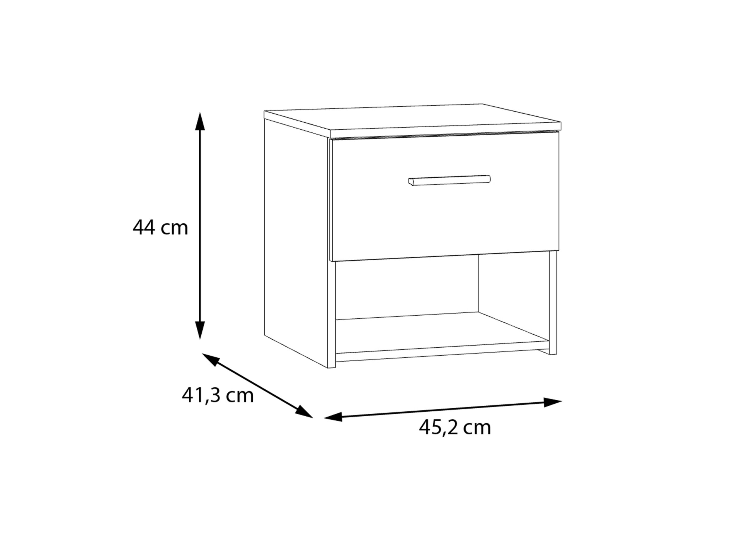 Dimensions - Table de chevet Ingalill 45x44x41cm - décor - sand