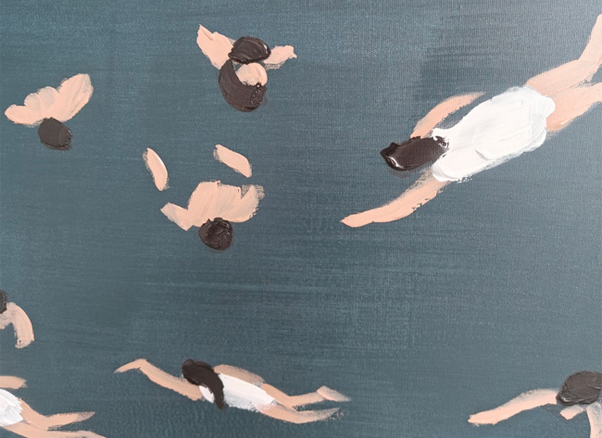 Detailfoto - Print op canvas Swimming 90x120cm - hangeschilderd