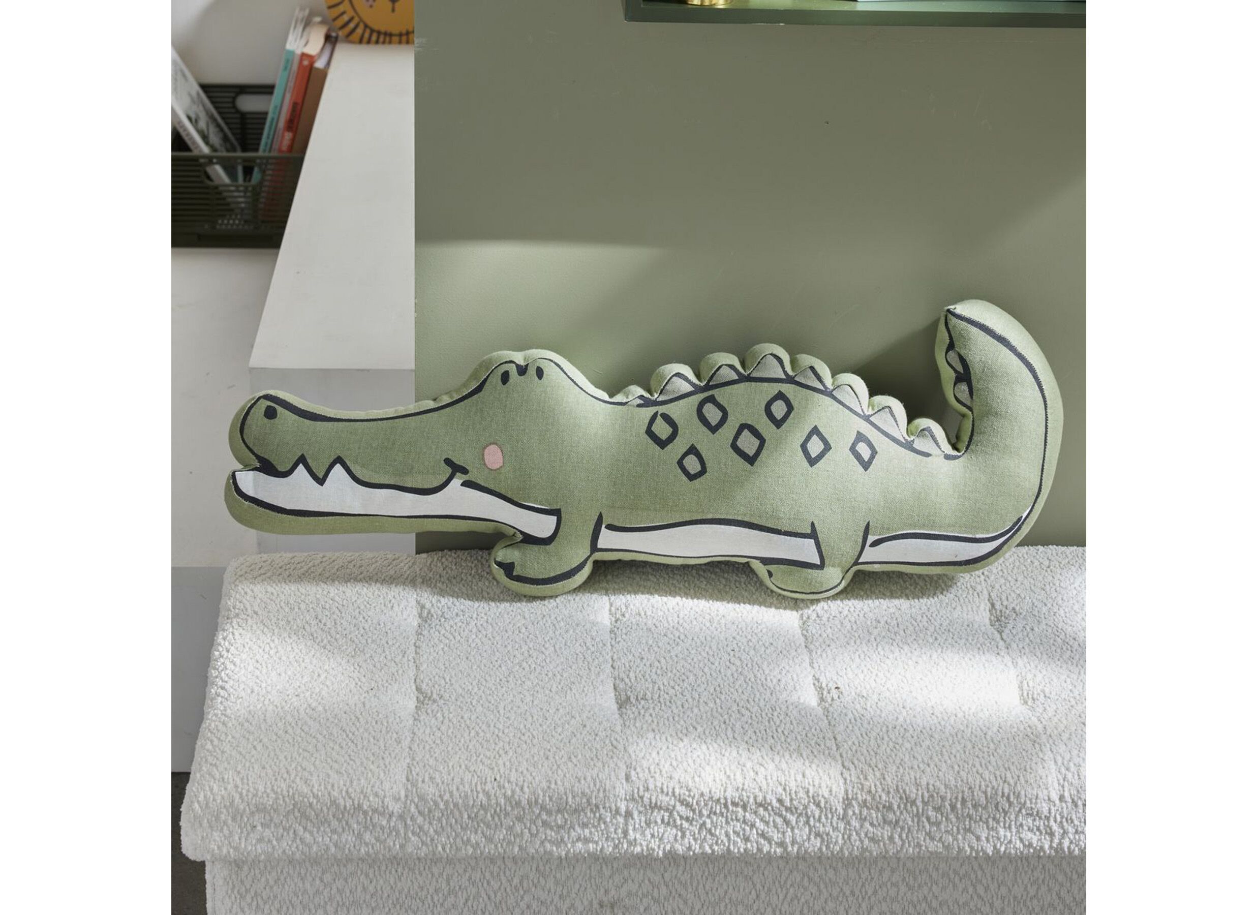 Hoofdfoto - Kussen TODAY Croco 65x25cm - katoen - groen