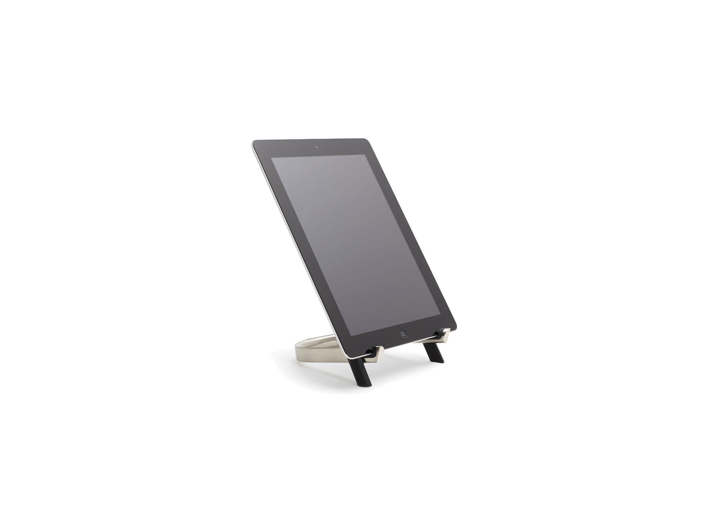 Sfeerfoto - Tablethouder UDock 16x13cm - metaal & kunststof - nikkel/zwart
