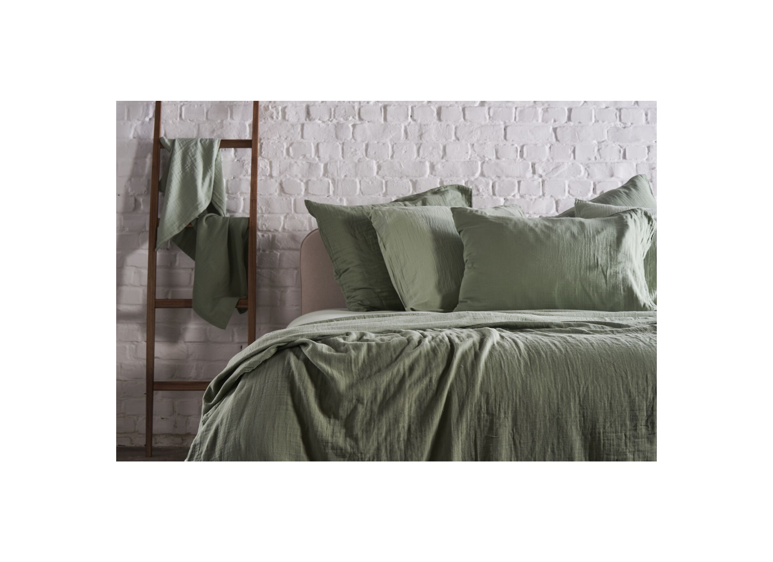 Foto ambiance - Housse de couette 140x200/220cm - tétra coton - vert
