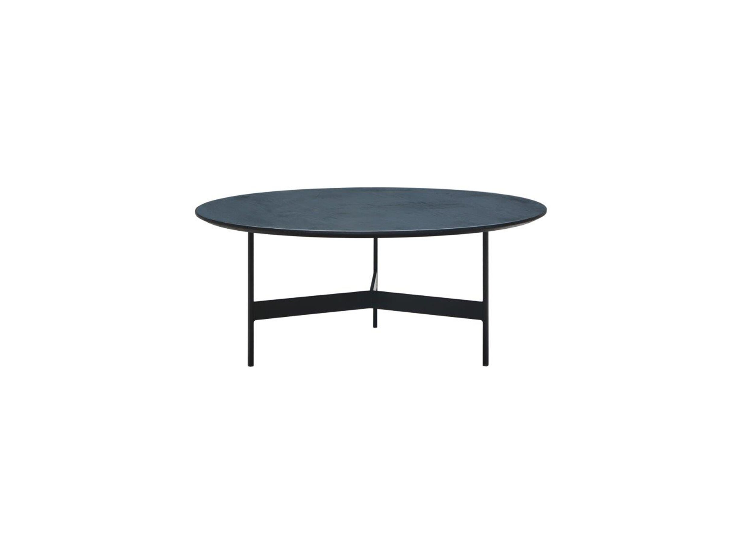 Salontafel Tucci Ø78cm - melamine & metaal - zwart