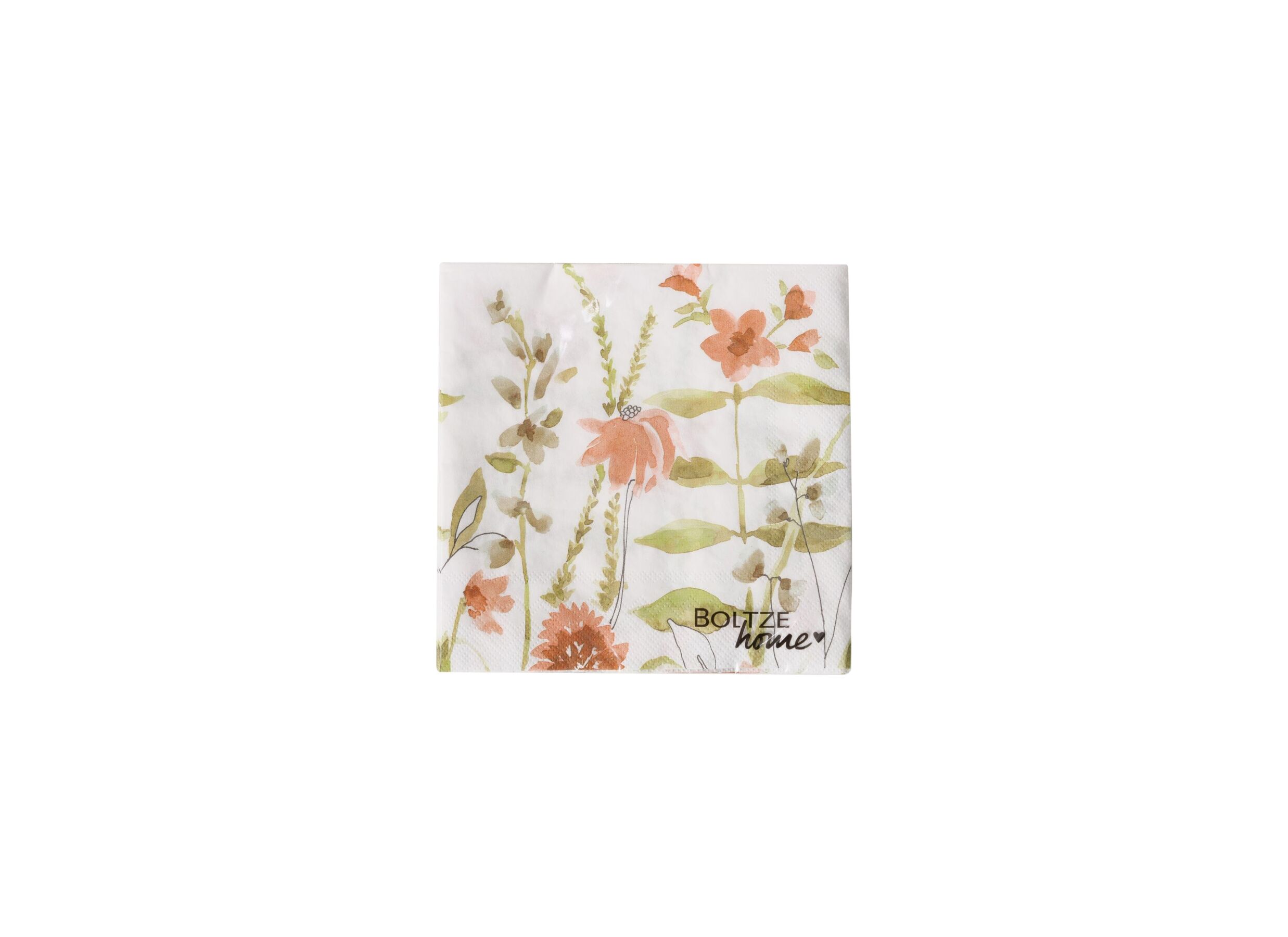 Aperçu - Serviette Nerine 16,5x16,5cm - papier - orange/blanc 20 pièces