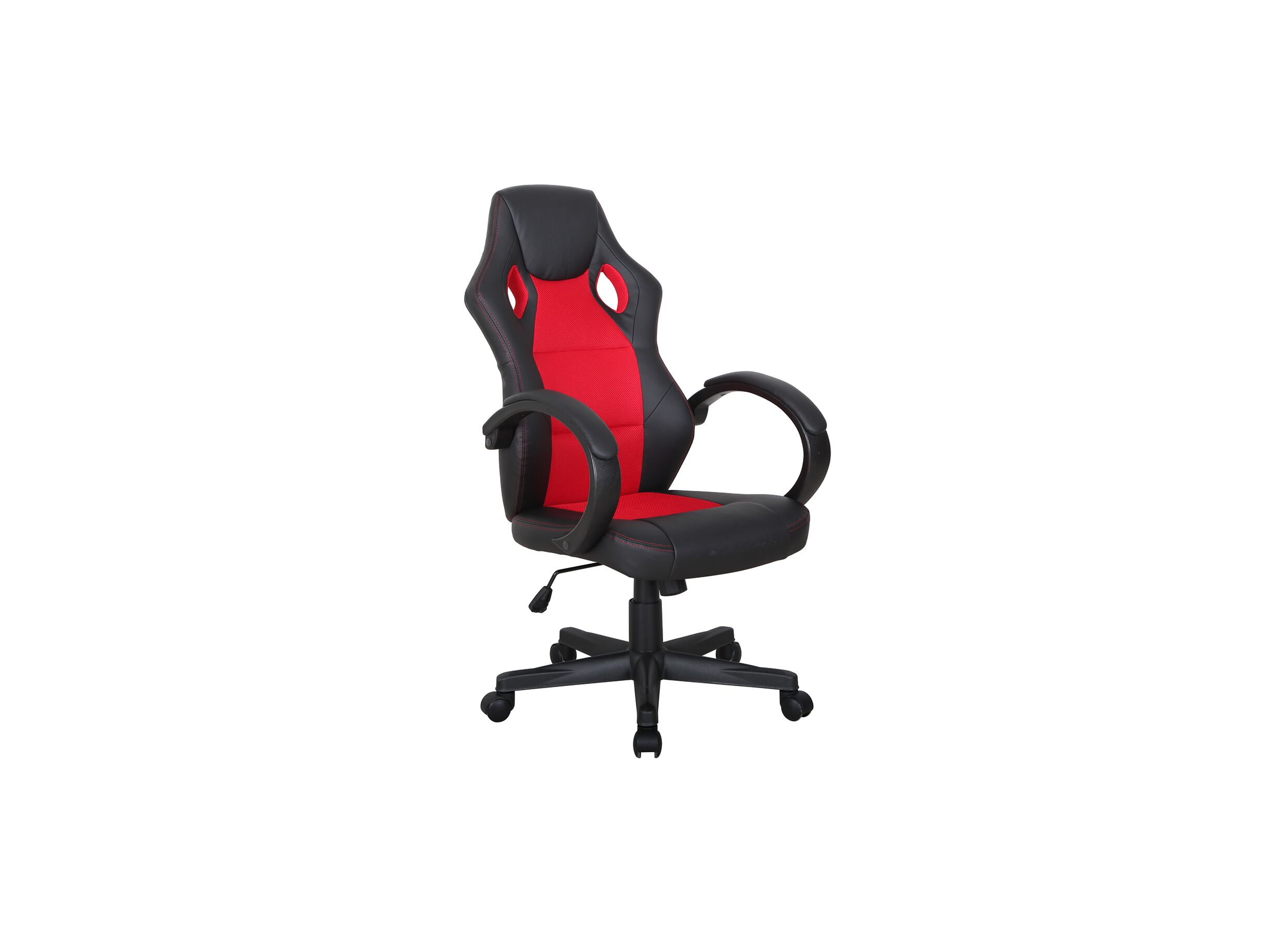 Chaise gamer Compass noir rouge - Chaise gamer Compass 59x65x106cm - similicuir - noir & rouge