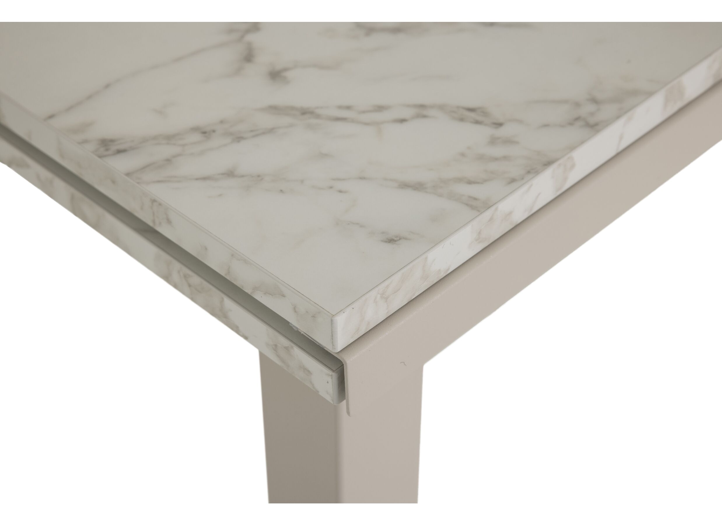 Detail - Table Vienna 120/200x80cm - décor - carrara creamy & sable