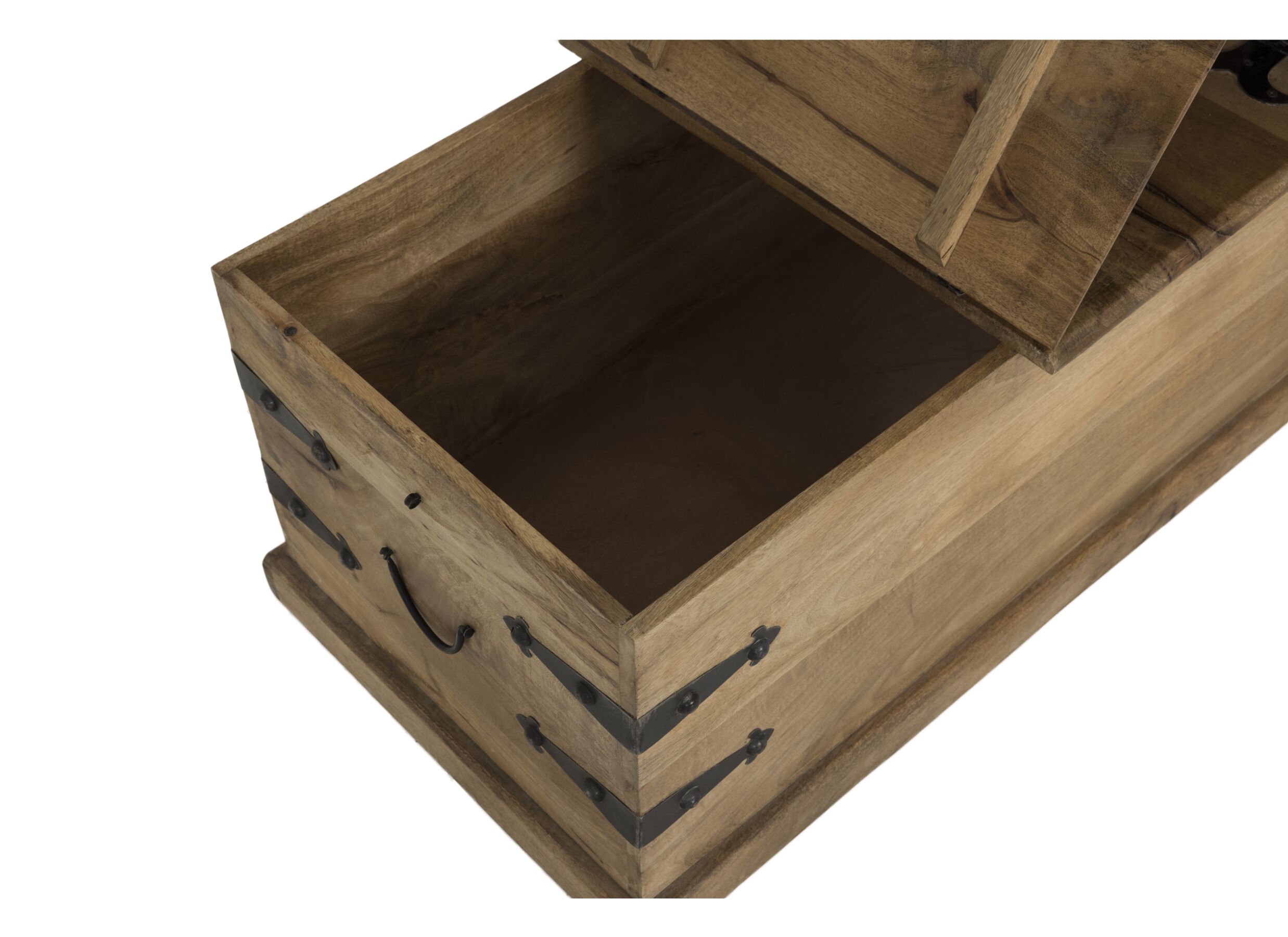 Detailfoto - Salontafel Cyclops 118x53cm - hout massief - naturel