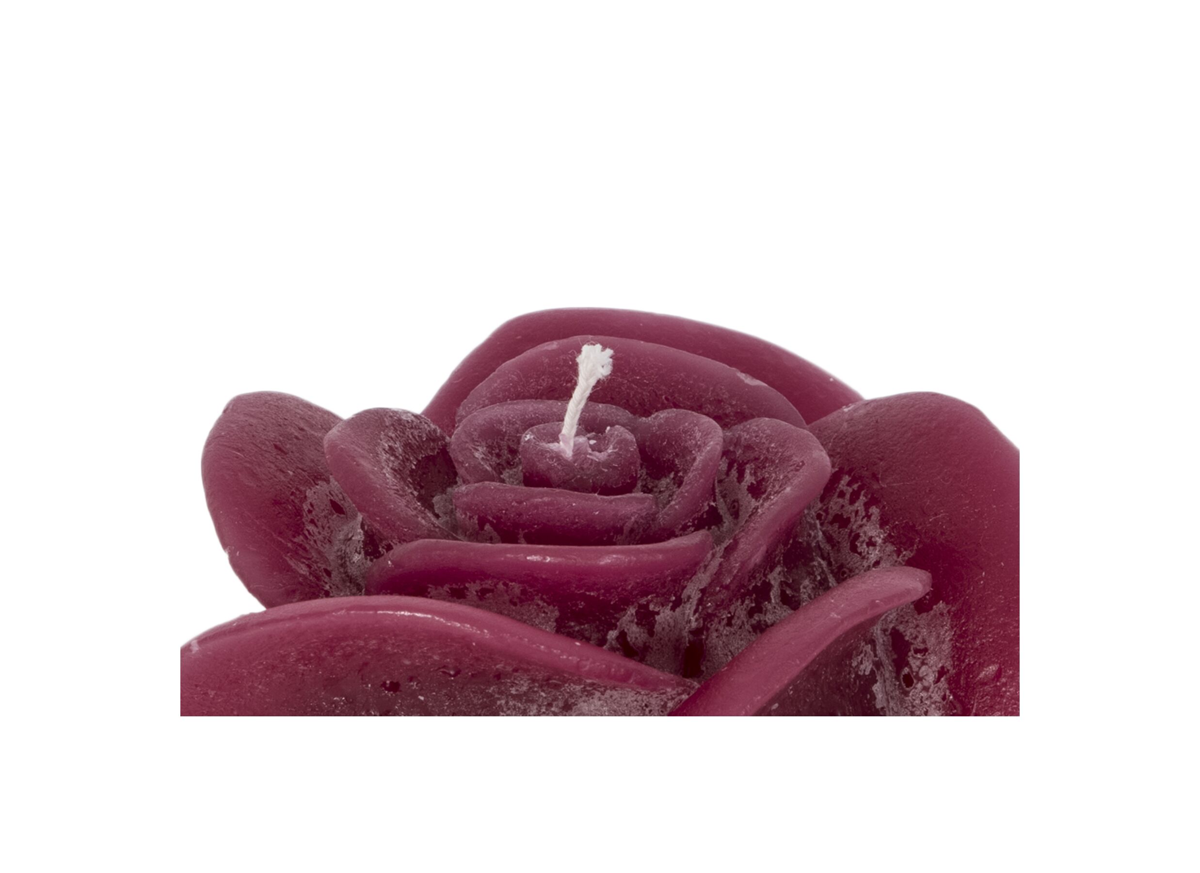 Detail - Bougie Roses Sculptures M Ø12x10cm - rustique - rouge