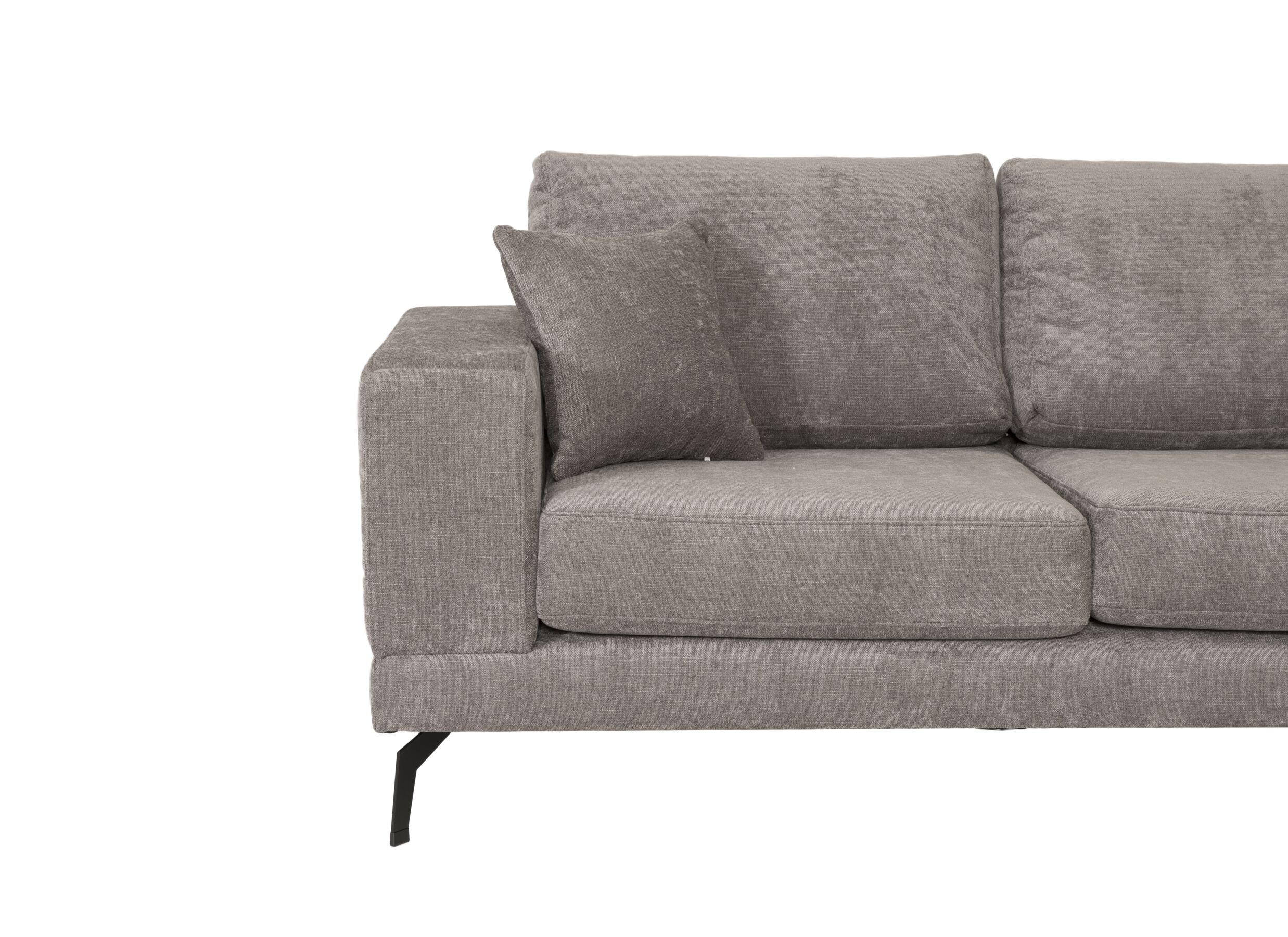 Canapé d'angle Davos 271x158cm - tissu - gris