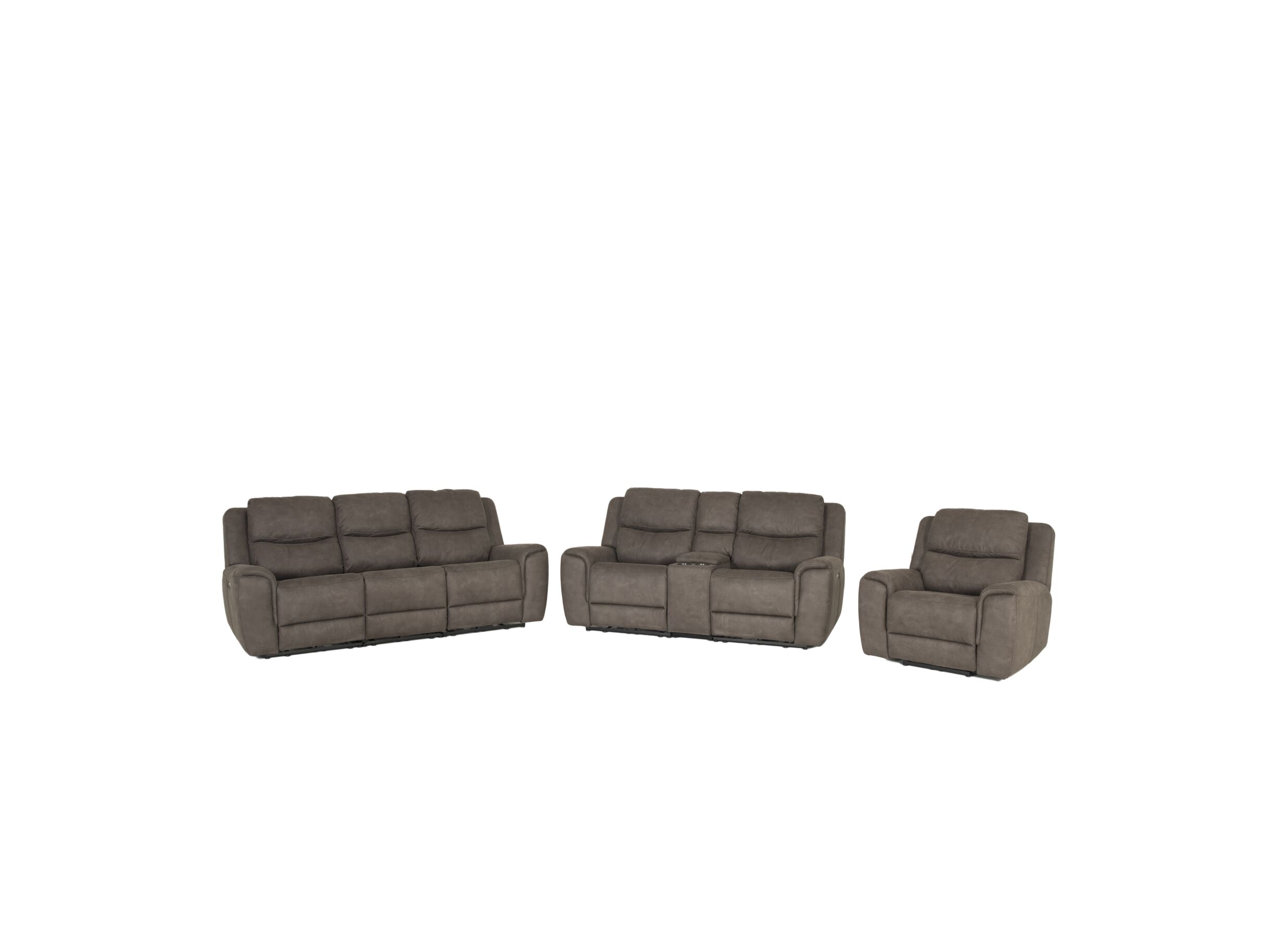 Hoofdfoto - Zetel Cluny 3+2+1-zit - stof - bruingrijs met relax