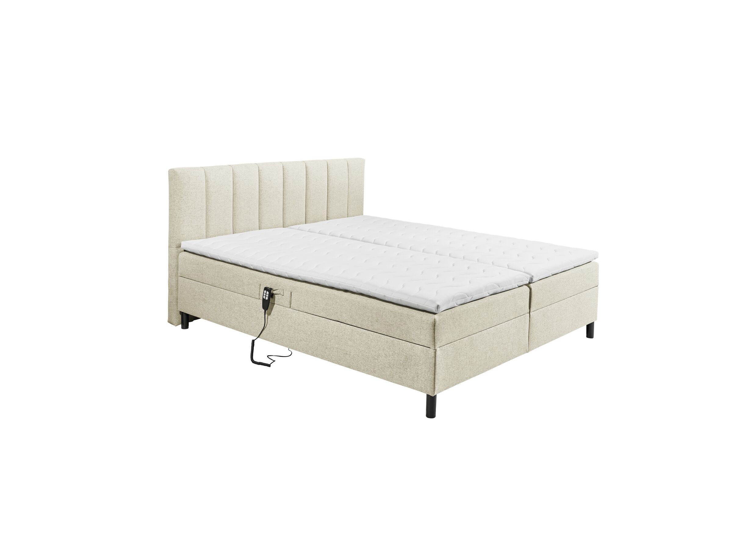 Lit box Miralindo 180x200cm électrique tissu nordic linen - Lit box Miralindo 180x200cm électrique tissu nordic linen