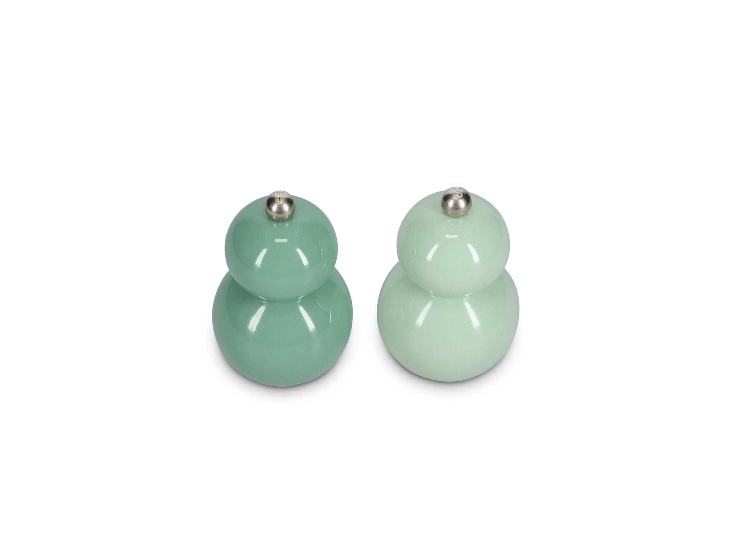 Overzichtsfoto - Peper en zoutmolen Betty H12cm - kunststof & keramiek - groen set van 2