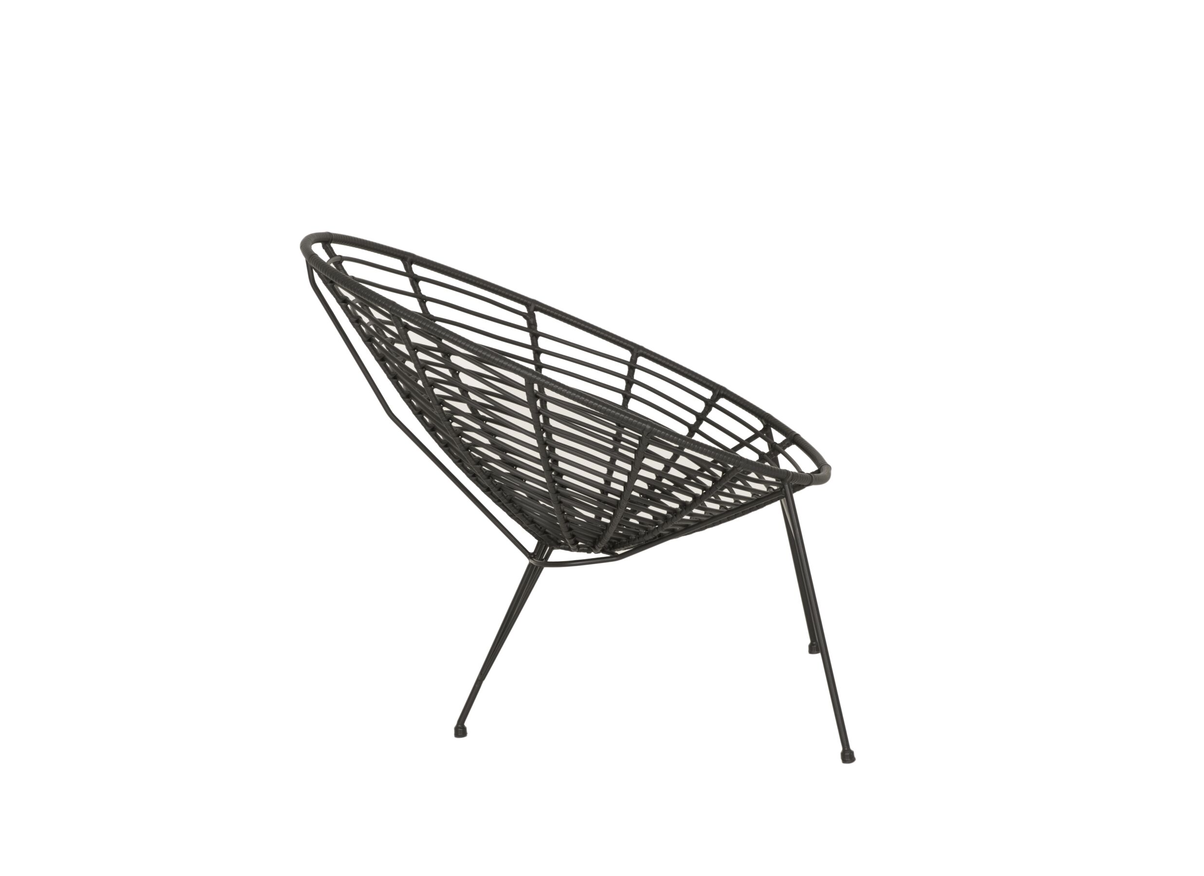 Fauteuil Selva 72x81x88cm - rotin - noir