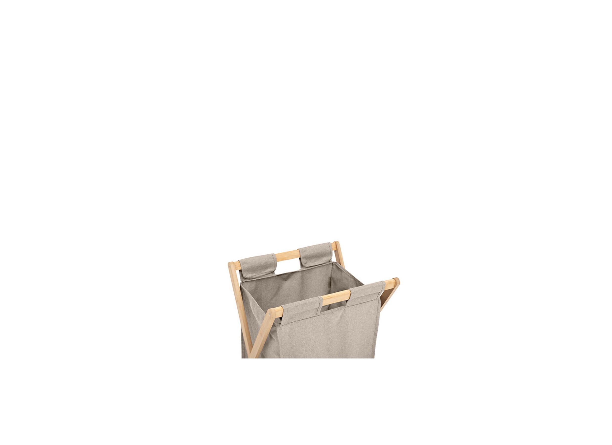 Detailfoto - Linnenmand Tidy Box inklapbaar 46x36x68cm - polyestervezel & bamboe - beige
