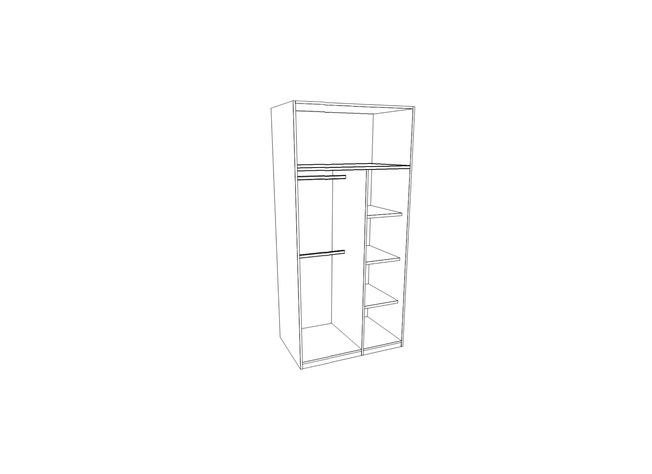 Disposition - Garde-robe 95cm - décor - oak chalk/blanc