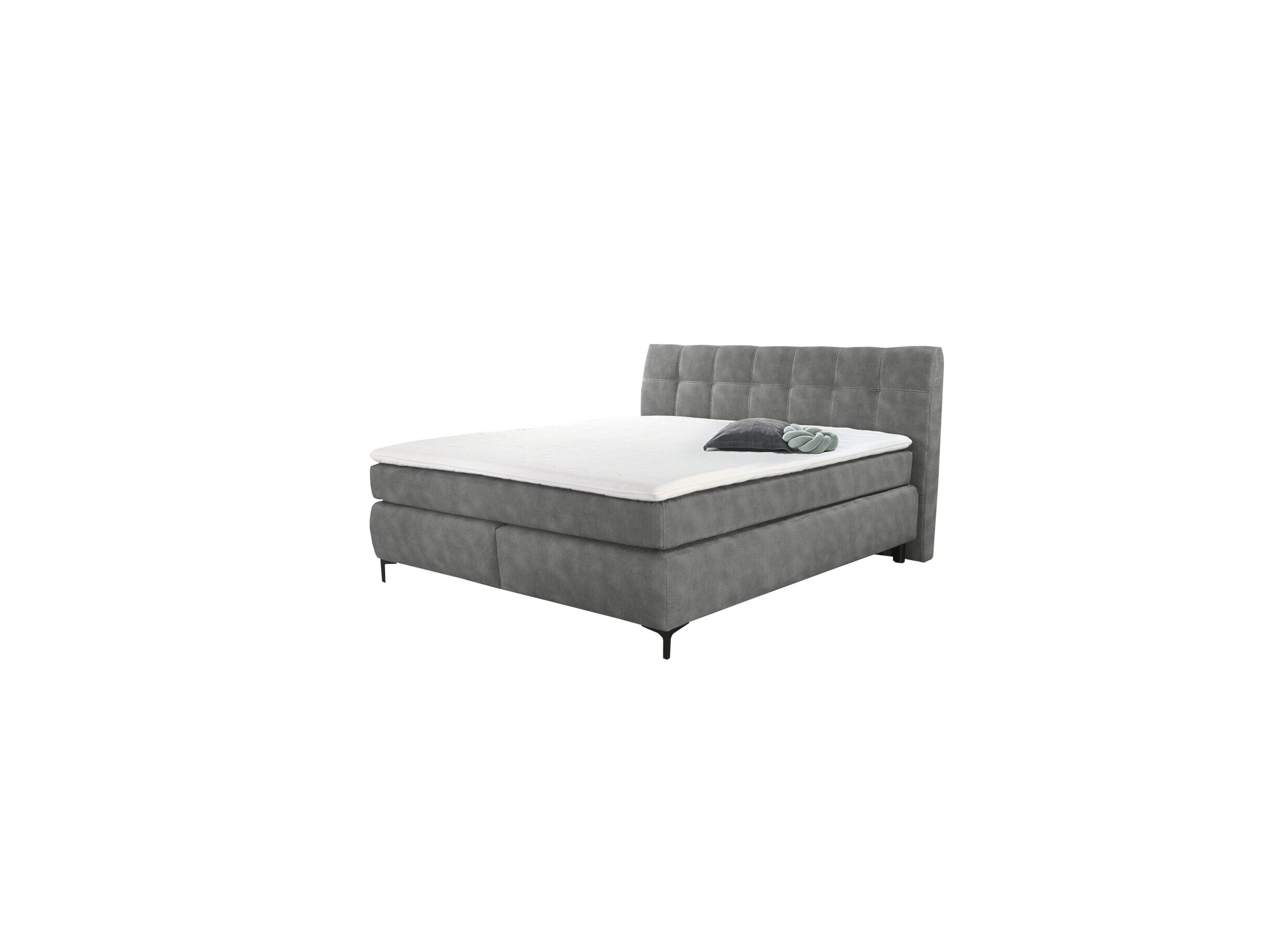 Boxspring Gitta 180x200cm - tissu - gris clair