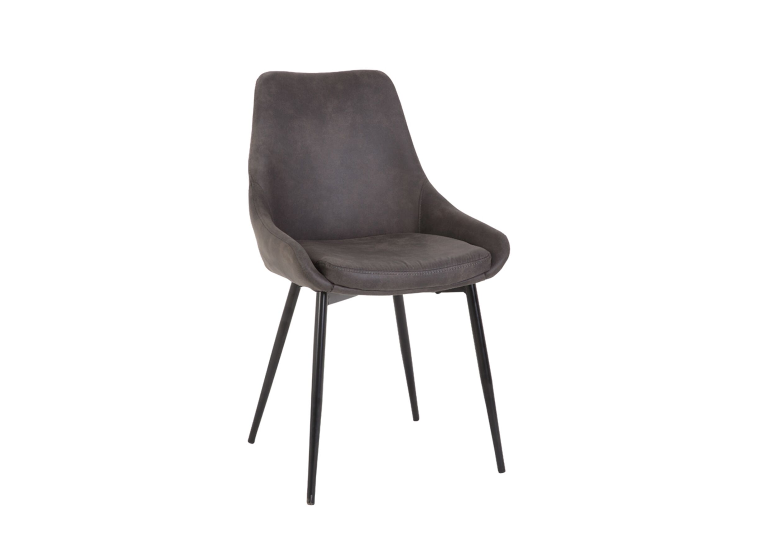 Chaise coque Flagey tissu anthracite - Chaise coque Flagey 48x49x86cm - microfibre - anthracite