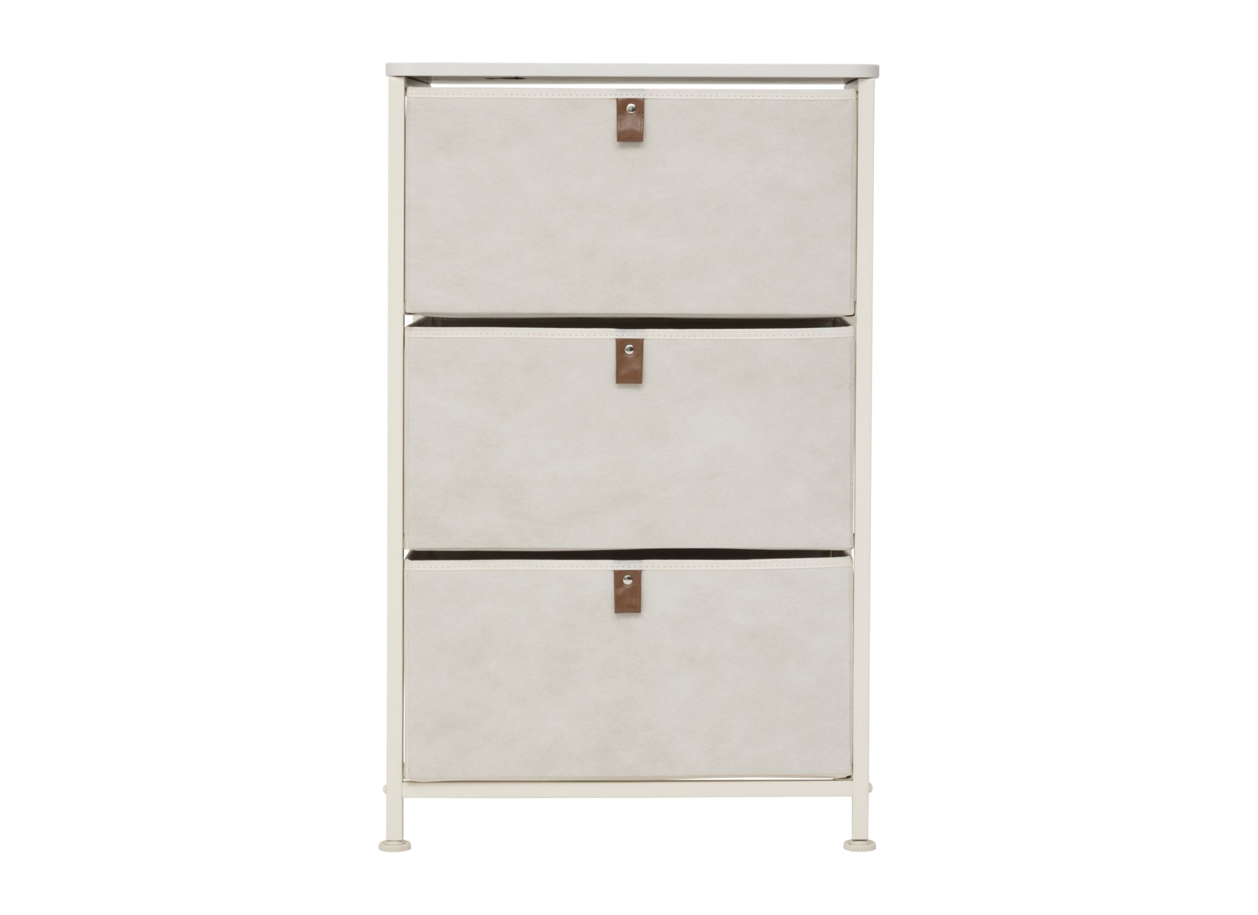 Aperçu - Commode Tissa 45x30x73cm - acier & MDF - beige