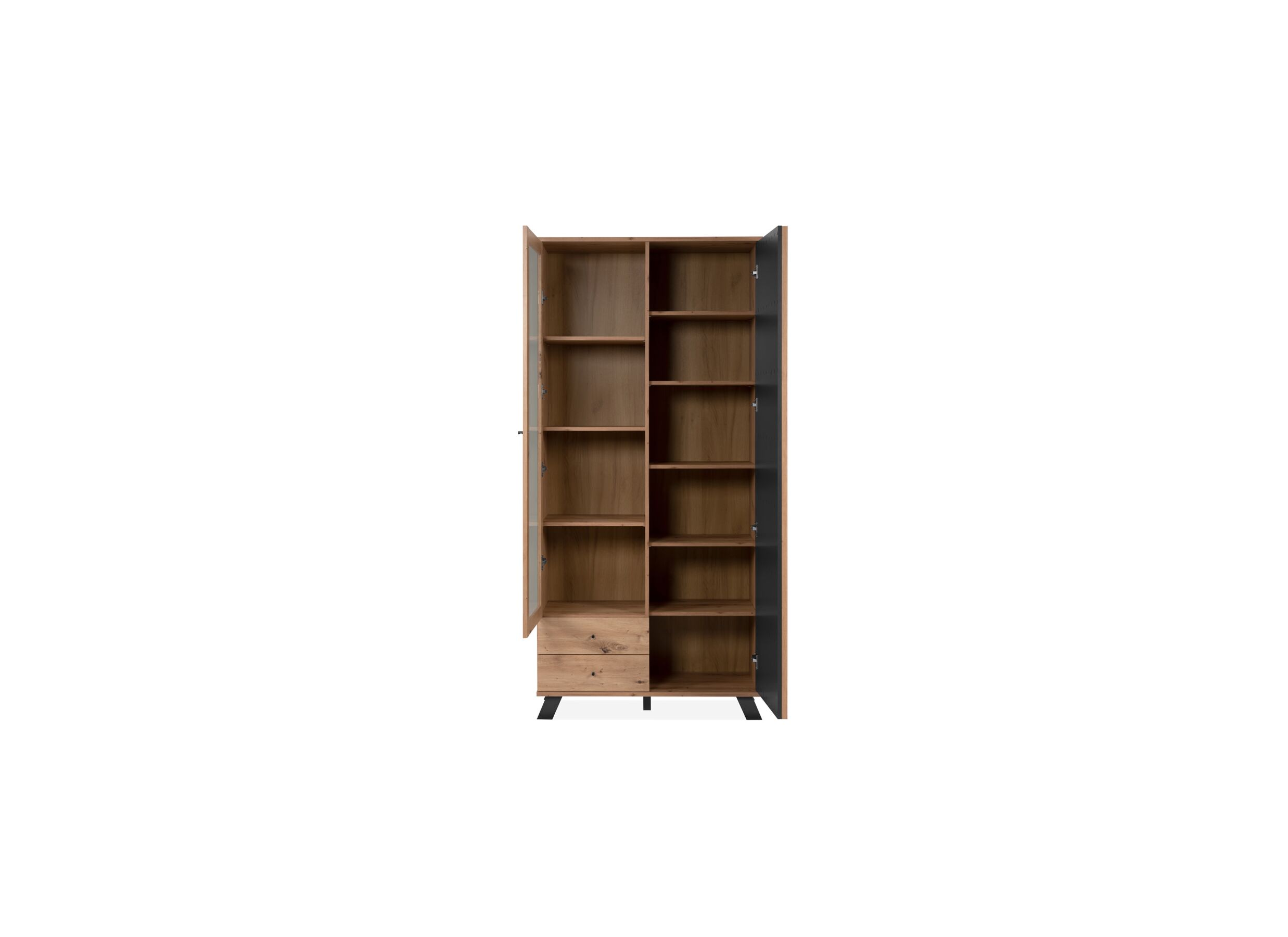 Disposition - Vitrine Medan 92cm - mélamine - chêne artisanal