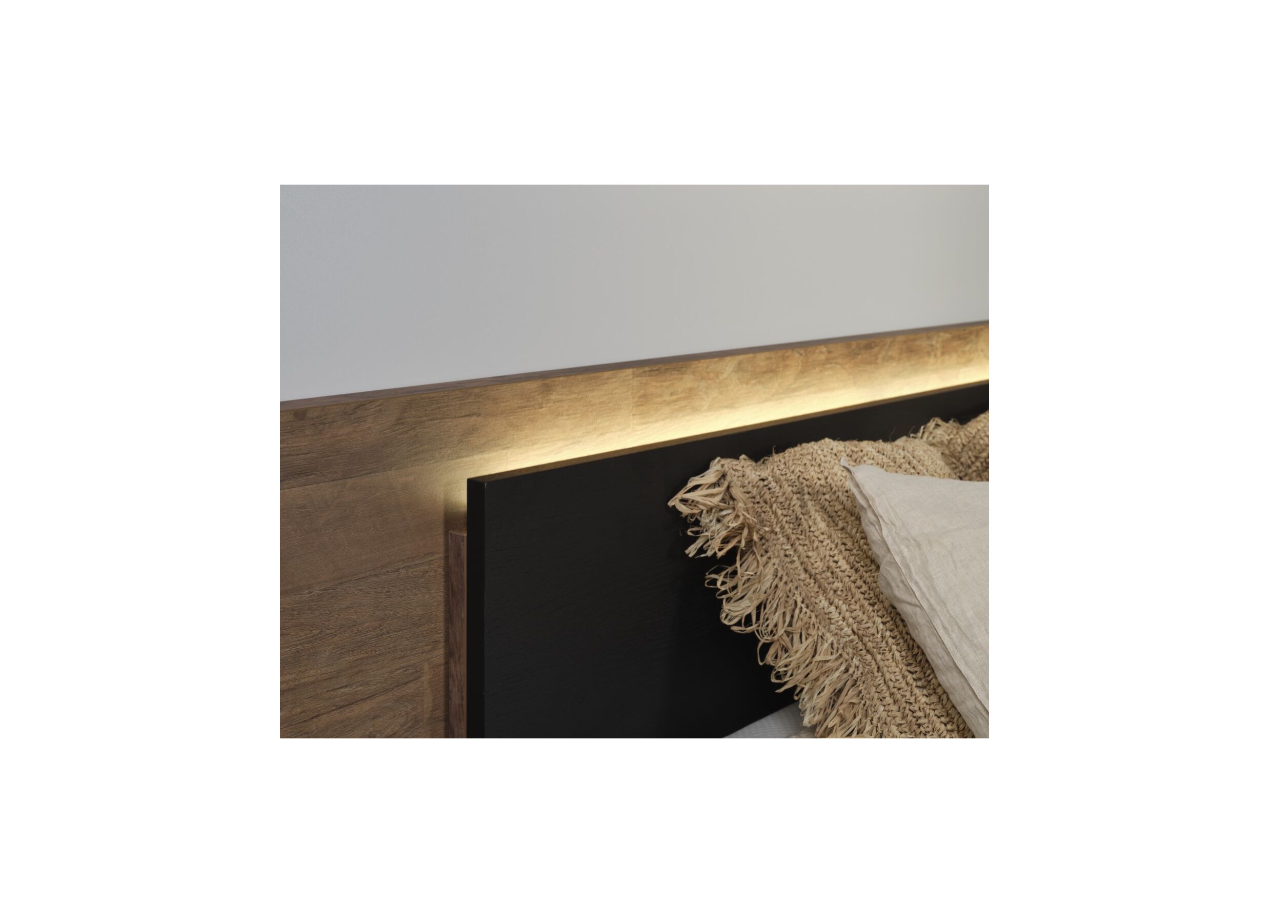 Detail - Lit 160x200cm - décor - old teak & elegant black