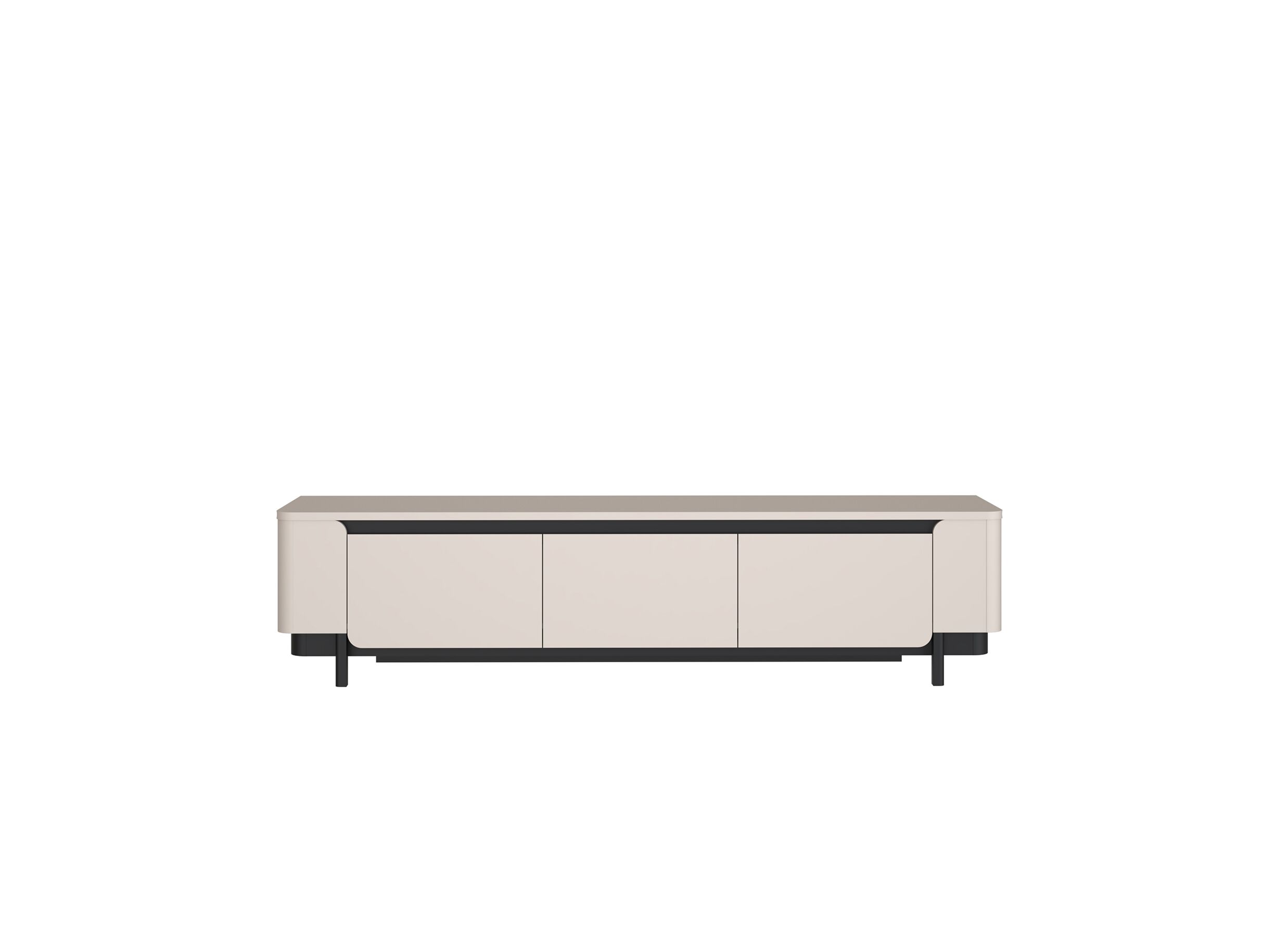 Tv-meubel Vodol 205cm - meubelplaat - zand/zwart