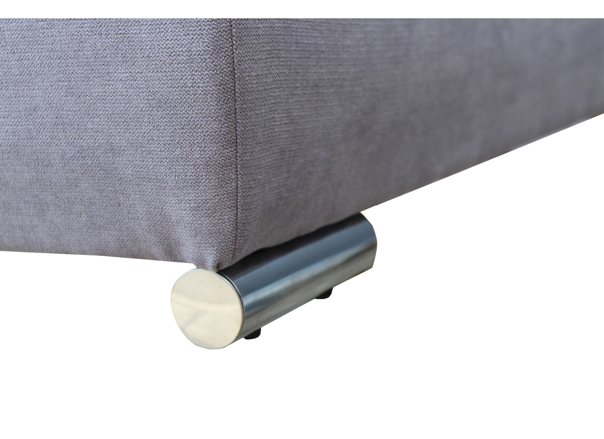 Canapé d'angle Caro 272x197cm - tissu - gris moyen avec fonction de lit et rangement