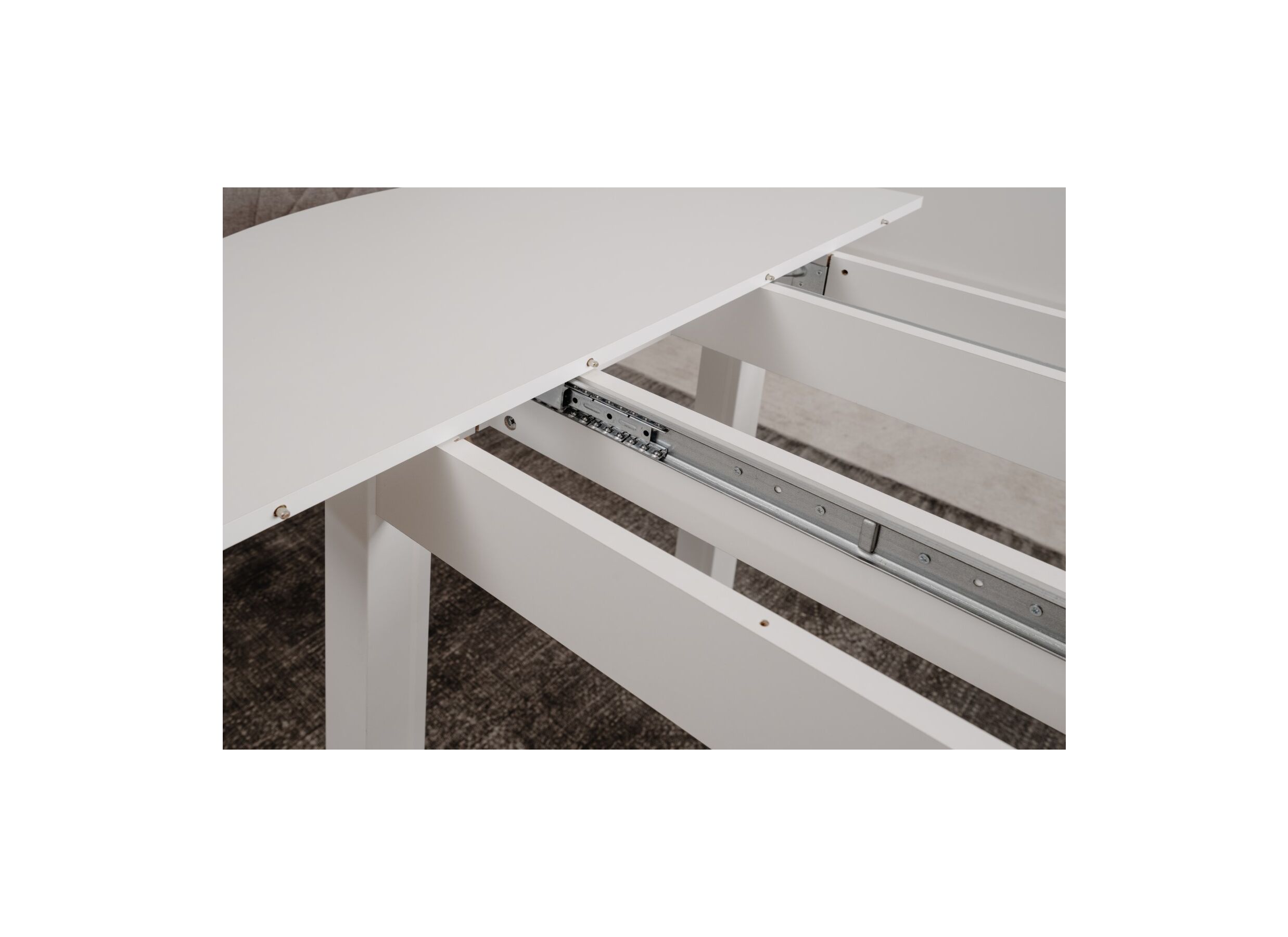 Ronde tafel Coburg 100/140x100cm - melamine - wit