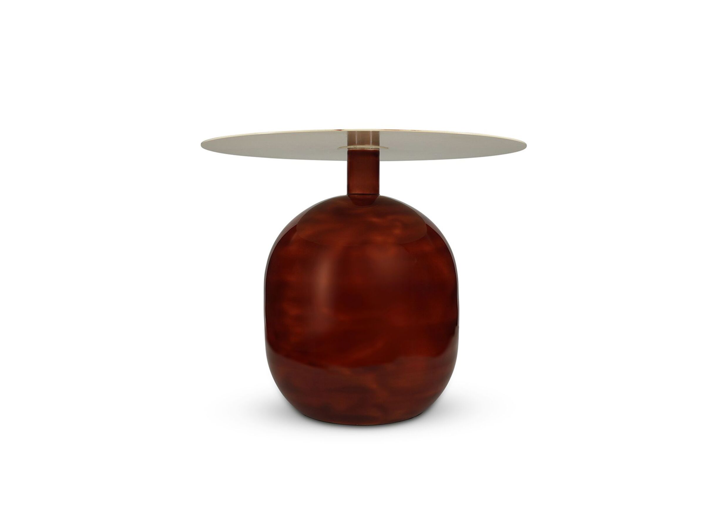 Overzichtsfoto - Bijzettafel Mio Ø40xH52cm - metaal - red clay
