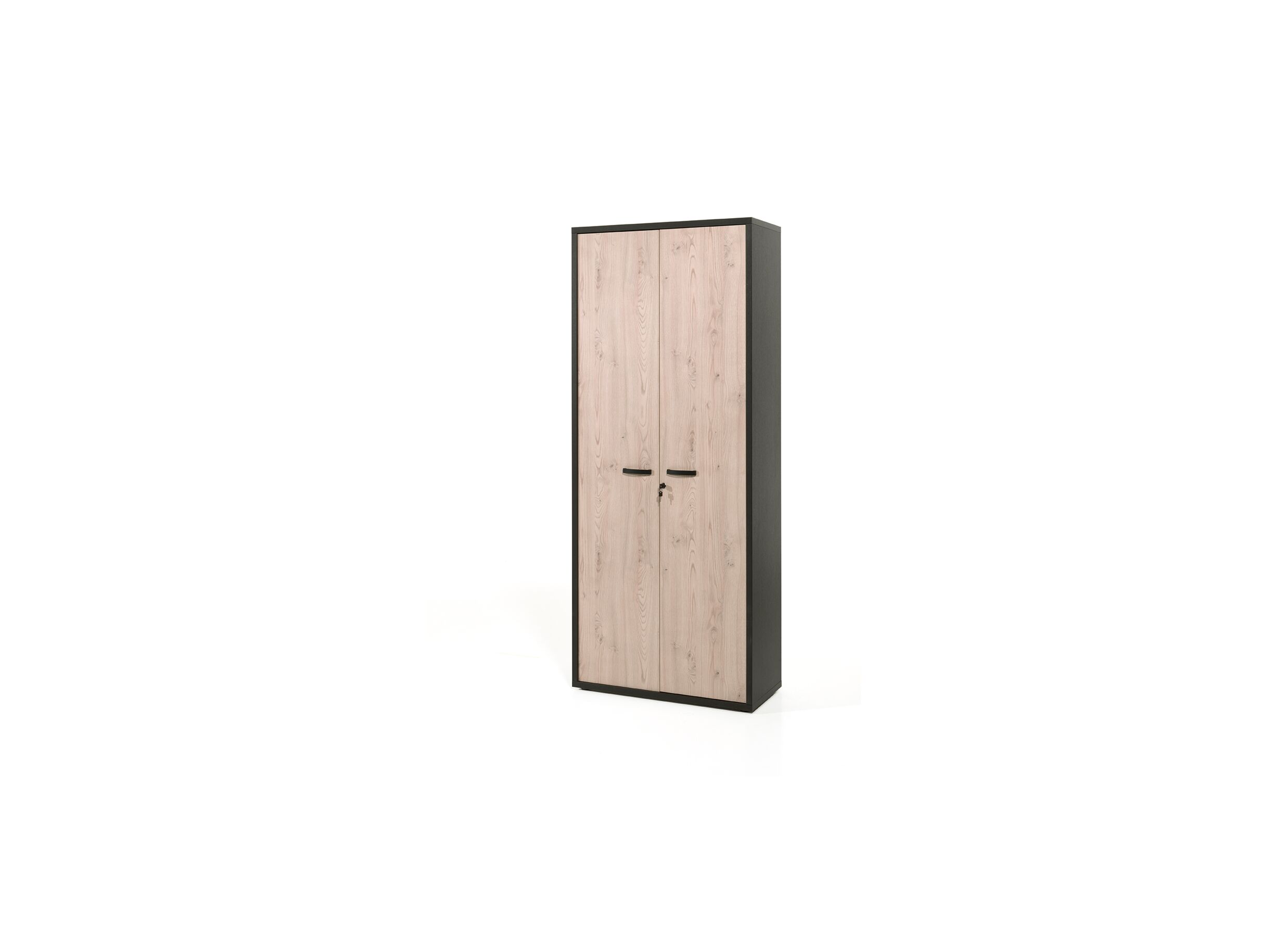 Armoire de rangement Capo 2 90cm - Armoire de rangement Capo 2 90x40x216cm - mélamine - châtaigne & noir