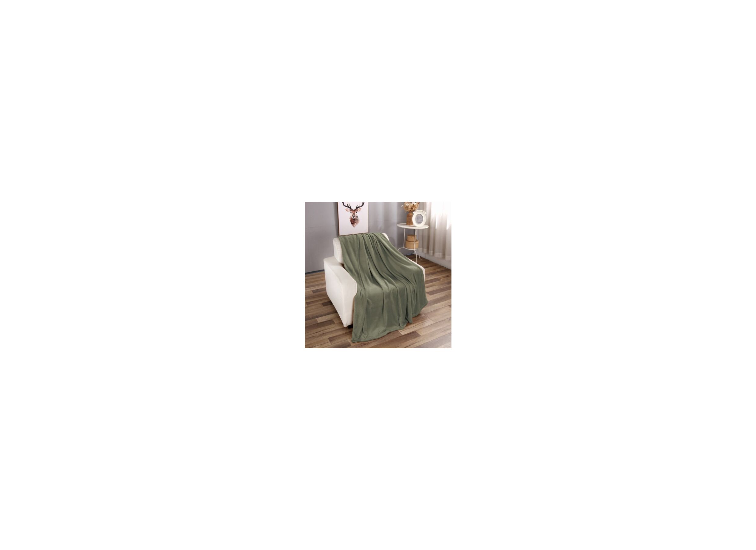 Foto ambiance - Plaid Abby 130x180cm - flanelle - vert mousse