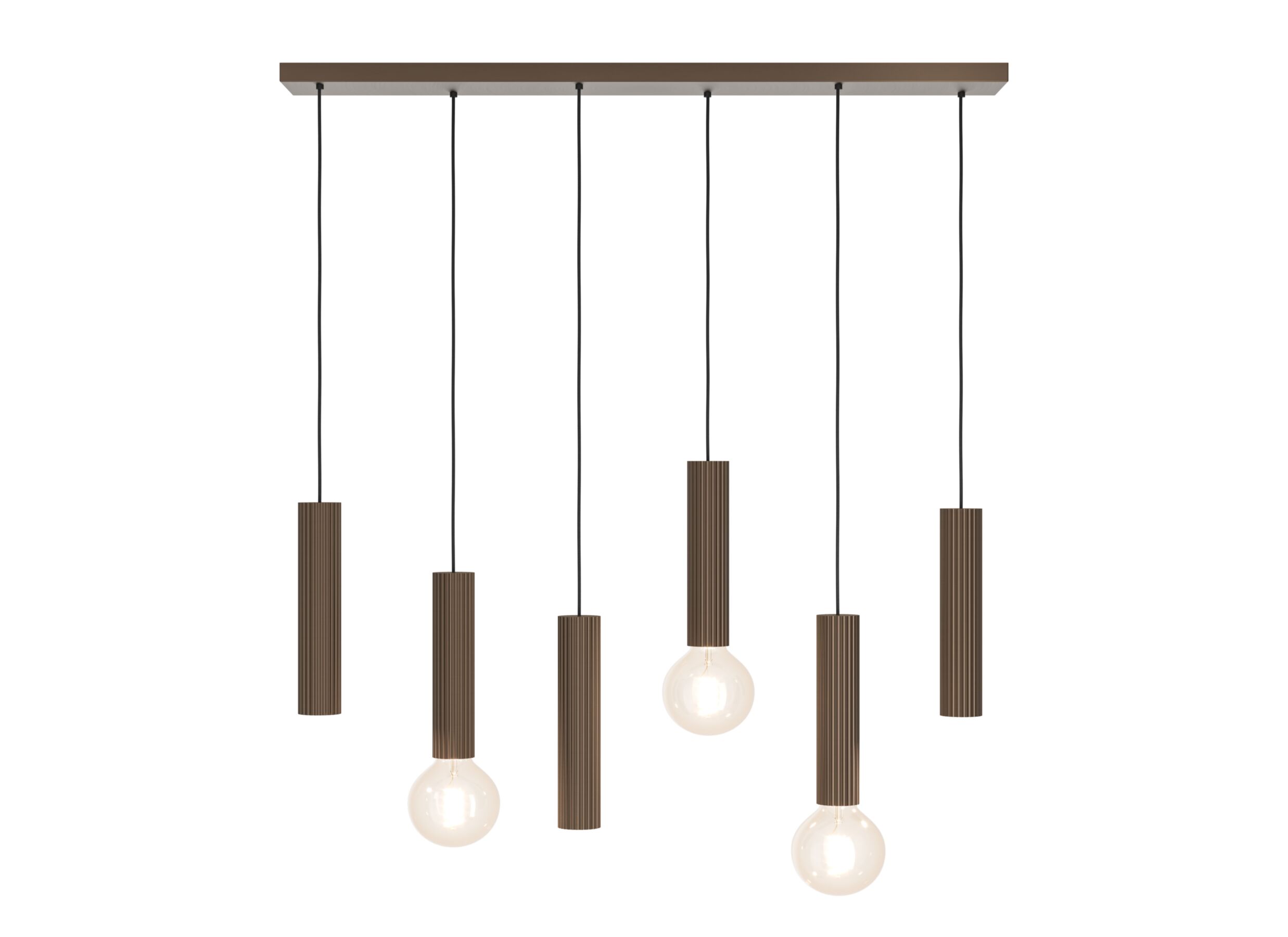 Plus Important - Suspension Fariolo 96x14x102cm 3x40W E27 & 3x7W GU10 - acier - bronze