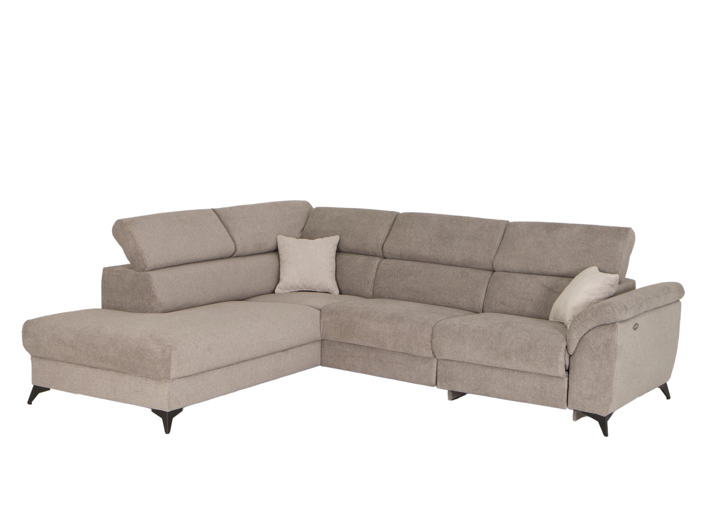 Overzichtsfoto - Hoeksalon Boca 284x234cm - stof - grijs beige met relax
