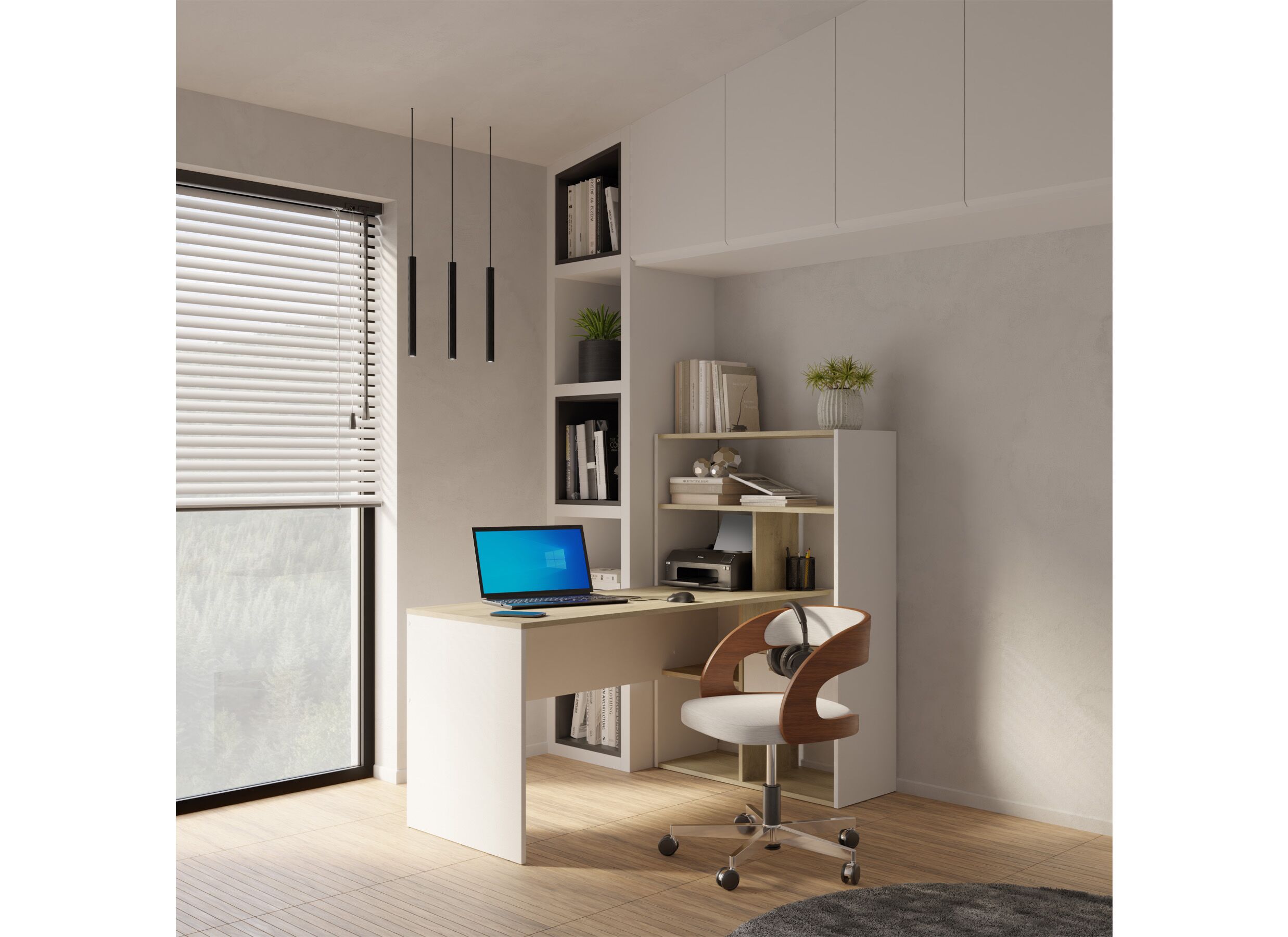 Foto ambiance - Strate 156x133x91cm - décor - chêne kronberg & blanc