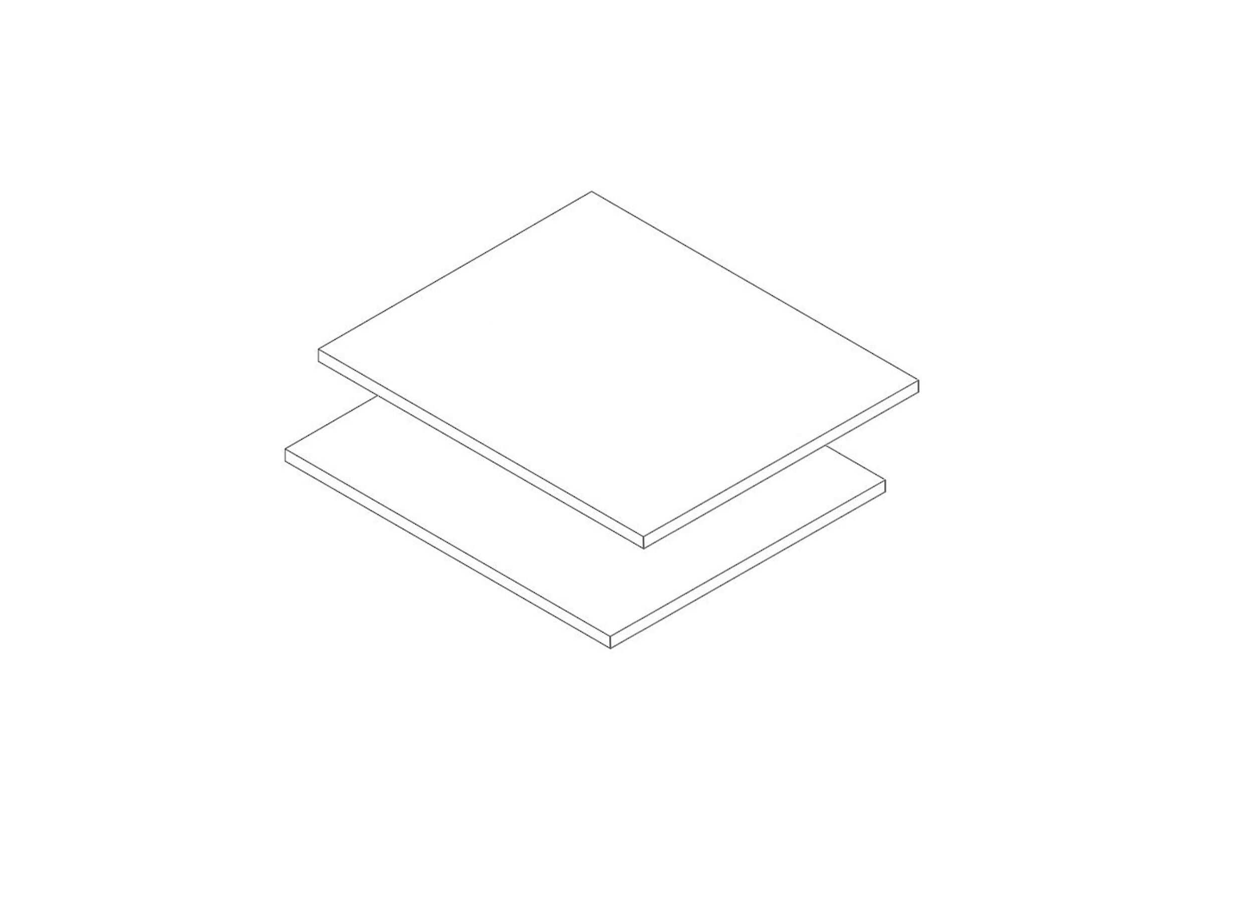 Aperçu - Étagère Holmes 58x46,5cm MDF et chêne placage naturel, lot de 2